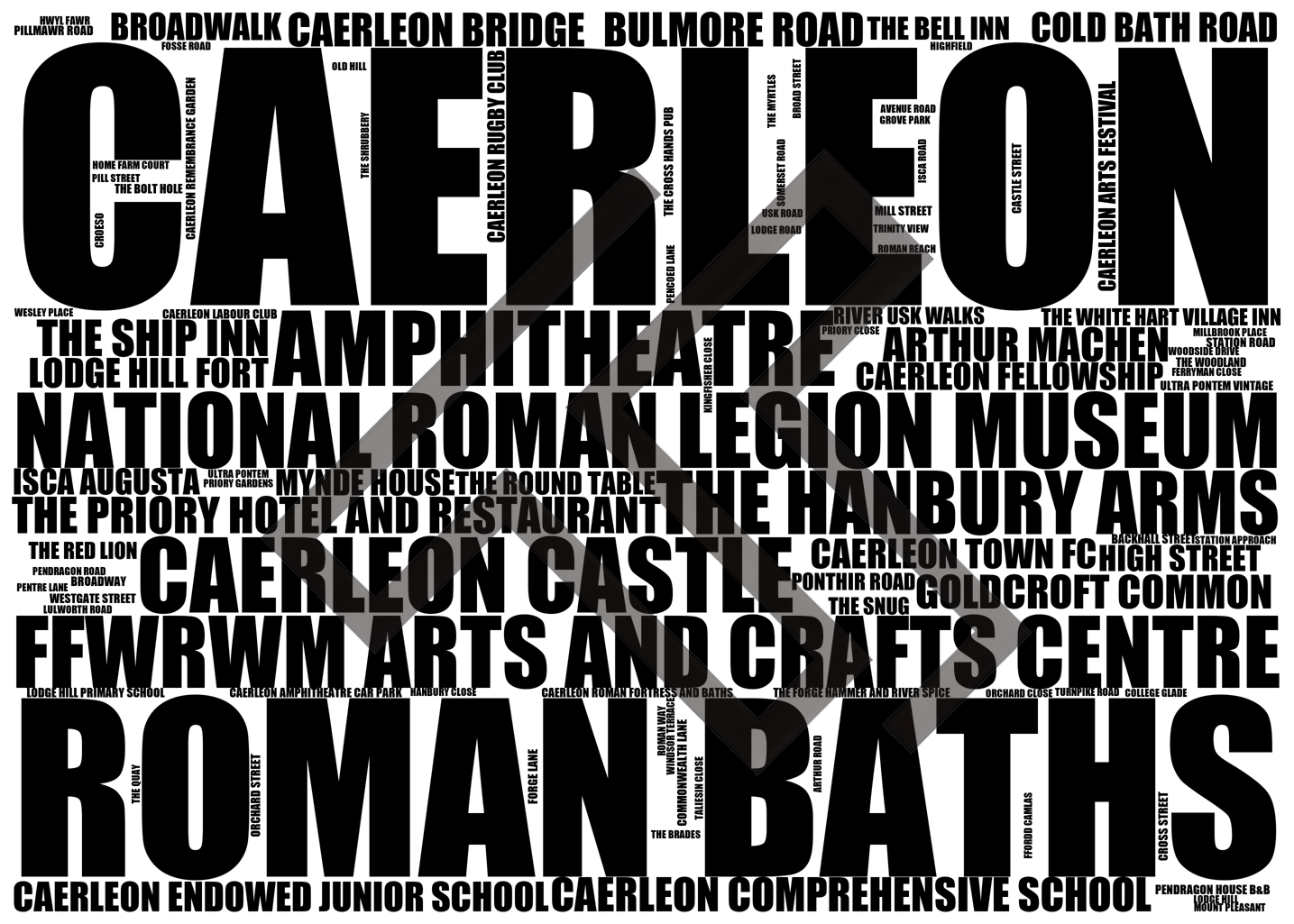 Caerleon - Premium Typographic Word Cloud Prints, Posters & Gifts