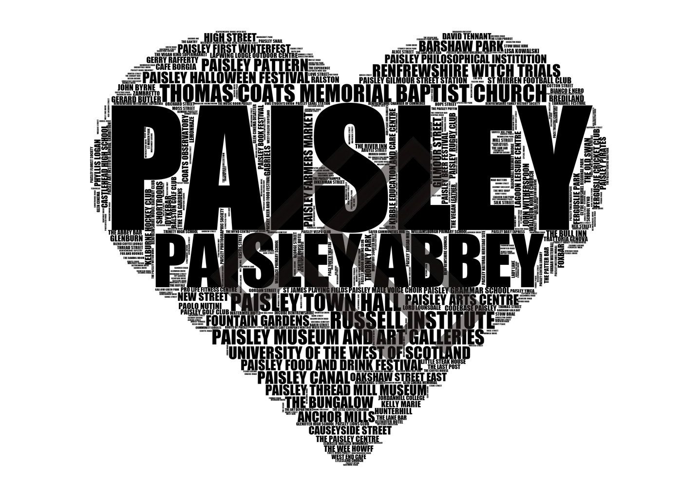 Paisley - Premium Typographic Word Cloud Prints, Posters & Gifts