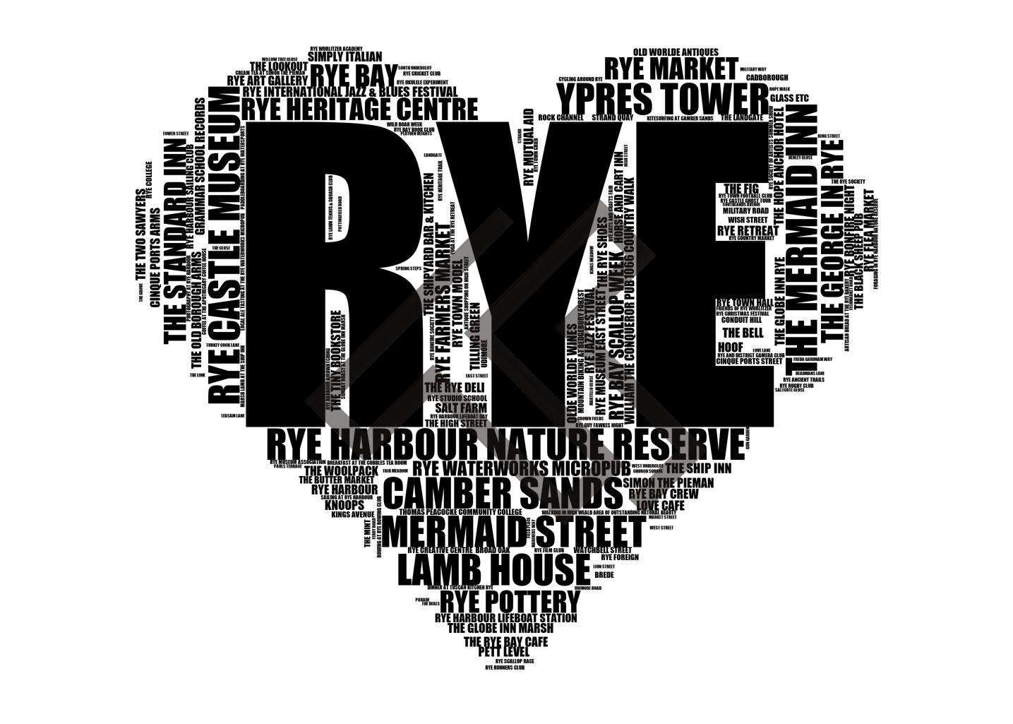 Rye - Premium Typographic Word Cloud Prints, Posters & Gifts