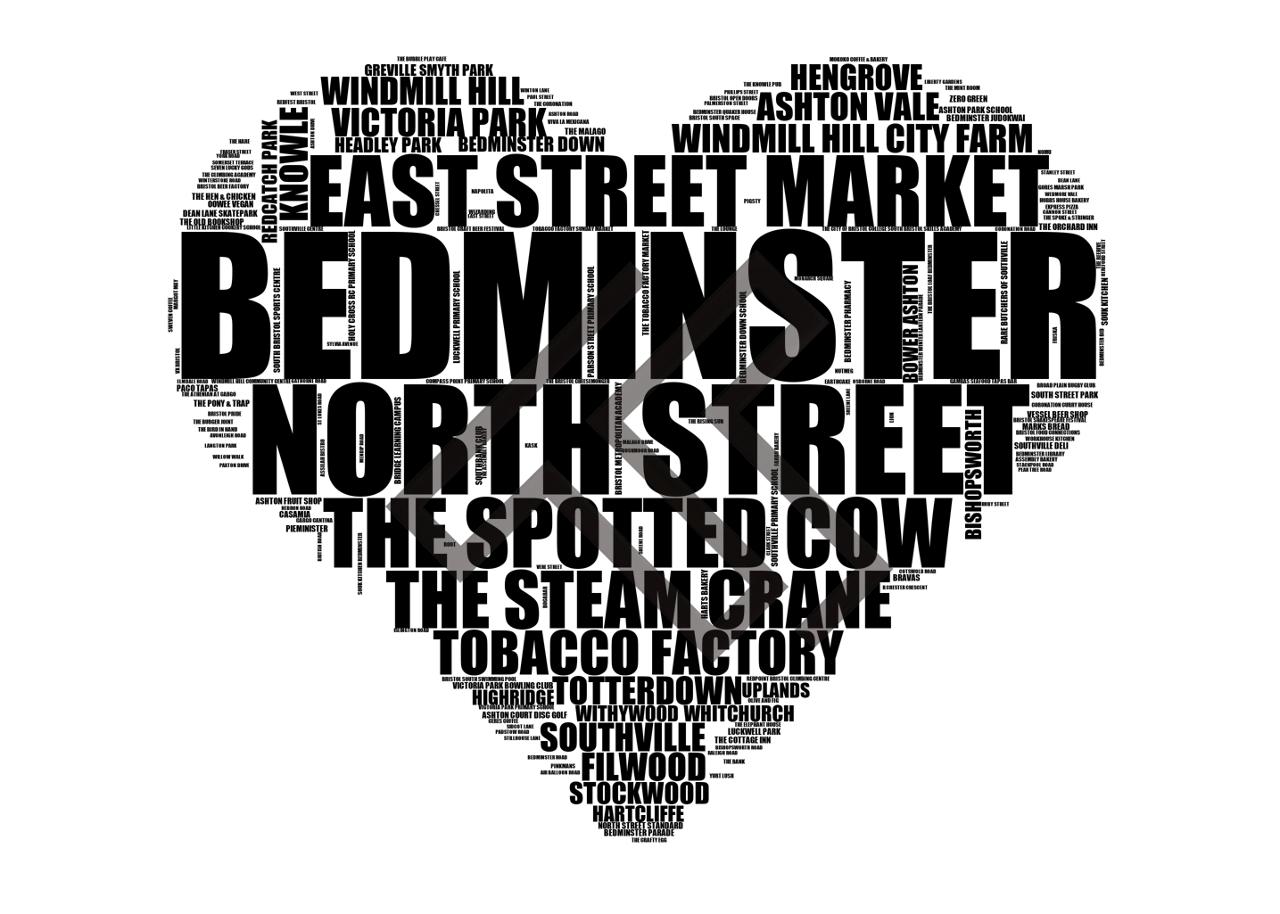 Bedminster - Premium Typographic Word Cloud Prints, Posters & Gifts