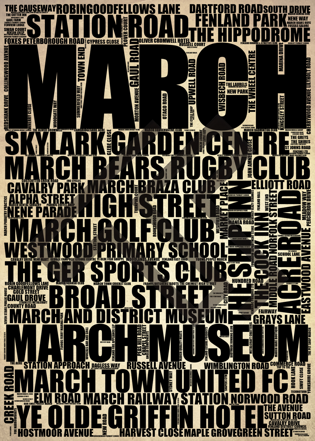 March - Premium Typographic Word Cloud Prints, Posters & Gifts