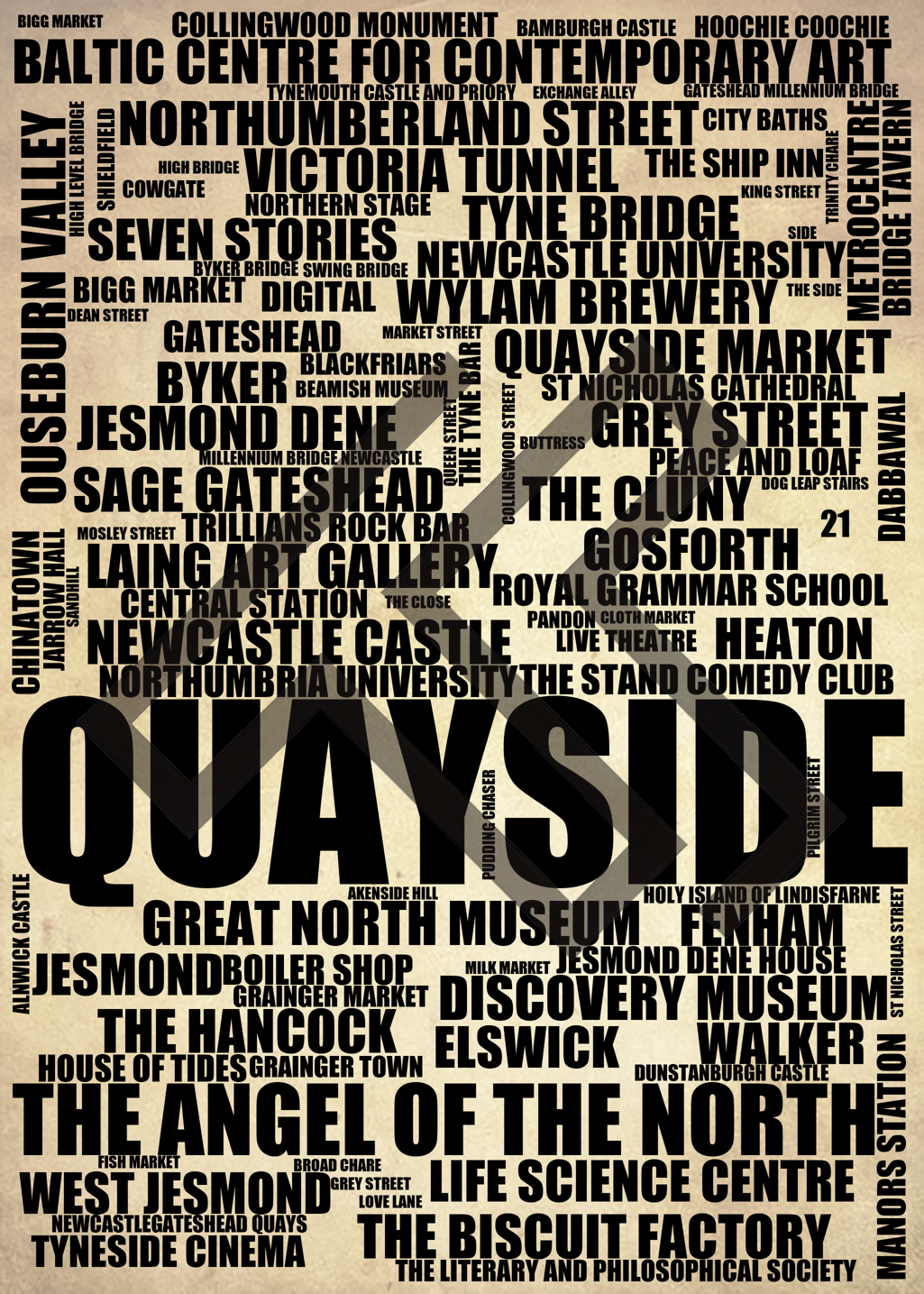 Quayside - Premium Typographic Word Cloud Prints, Posters & Gifts