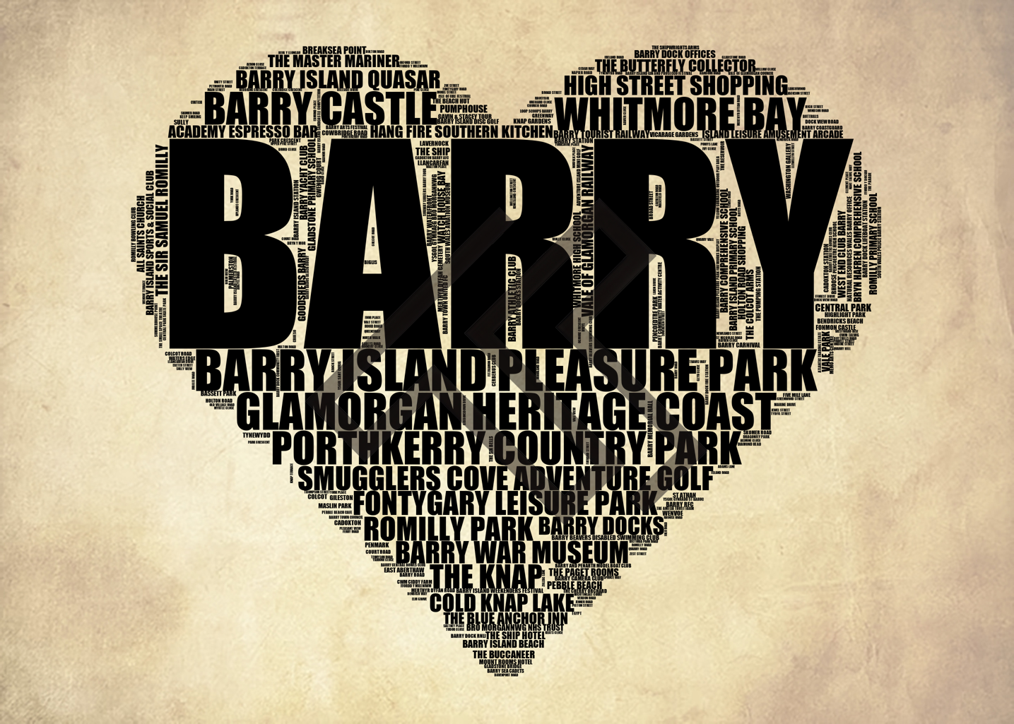 Barry - Premium Typographic Word Cloud Prints, Posters & Gifts