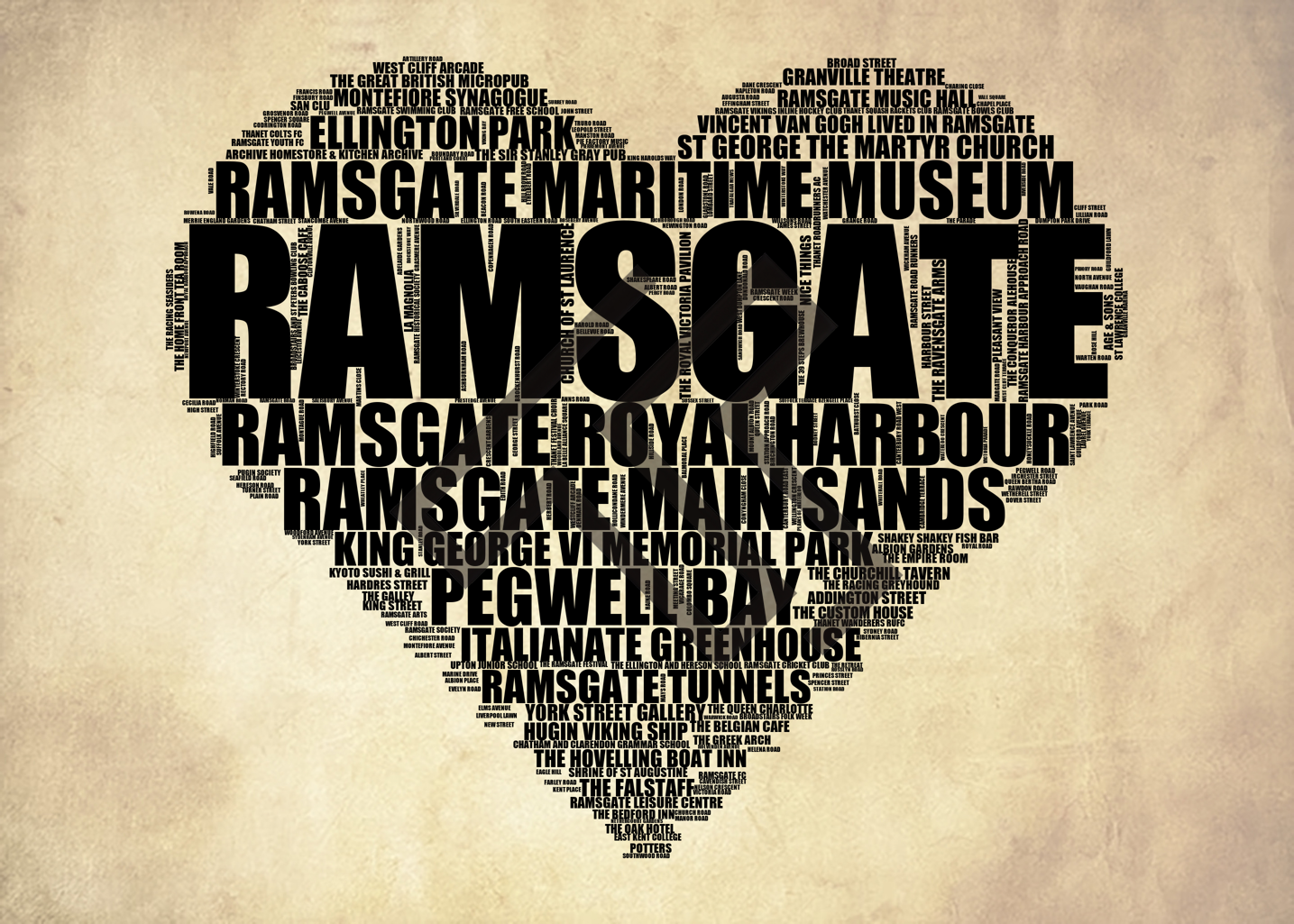 Ramsgate - Premium Typographic Word Cloud Prints, Posters & Gifts