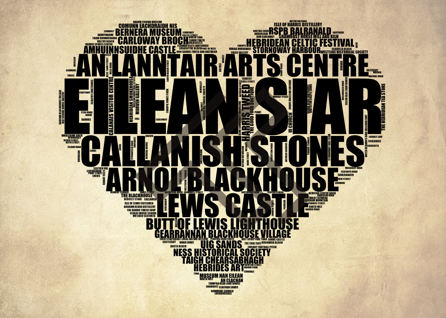 Eilean Siar - Premium Typographic Word Cloud Prints, Posters & Gifts