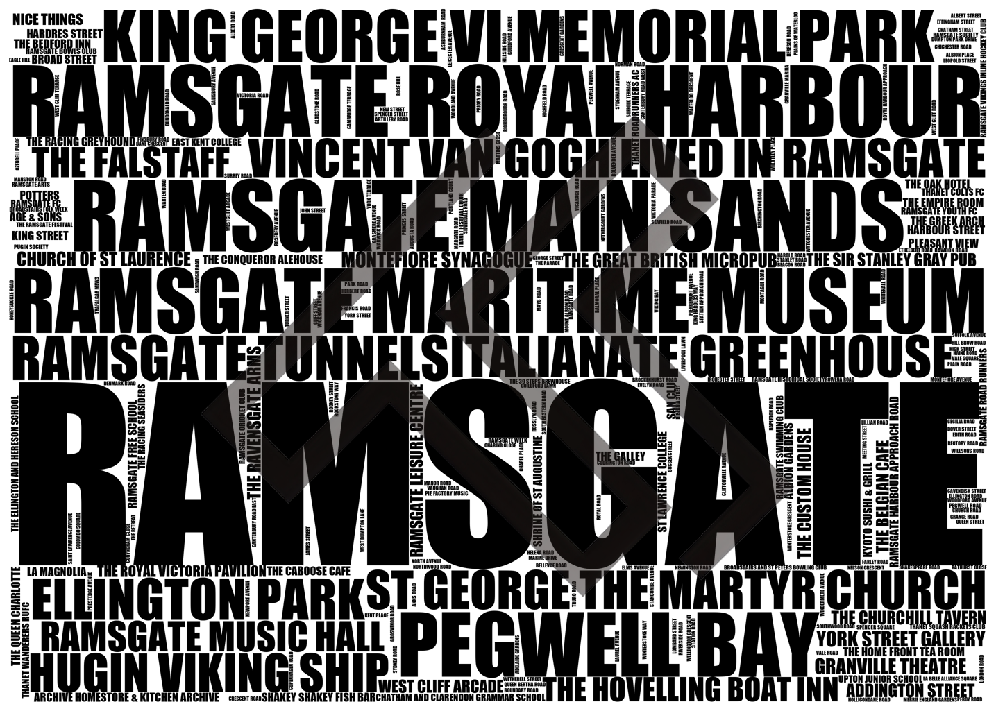 Ramsgate - Premium Typographic Word Cloud Prints, Posters & Gifts