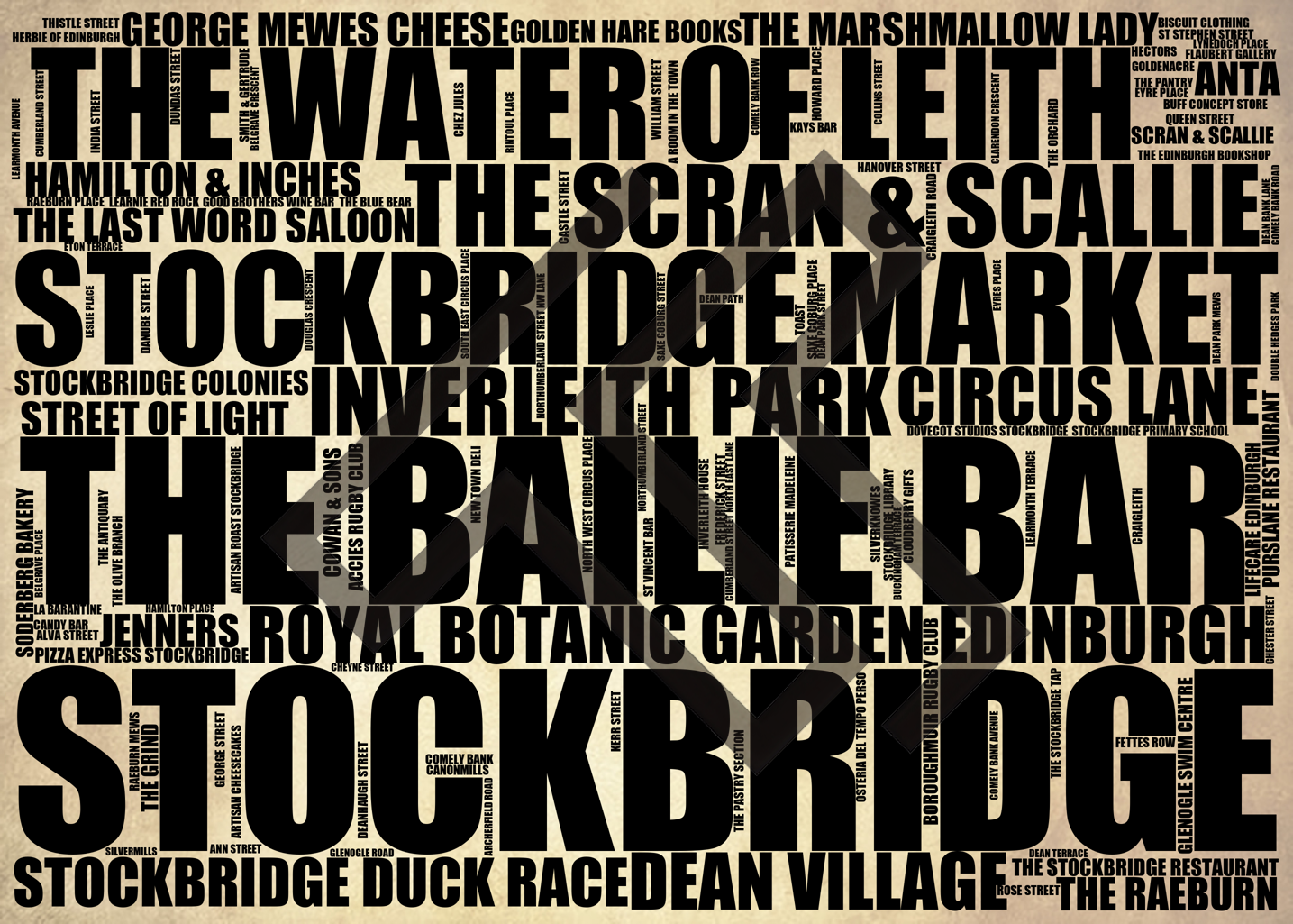 Stockbridge - Premium Typographic Word Cloud Prints, Posters & Gifts