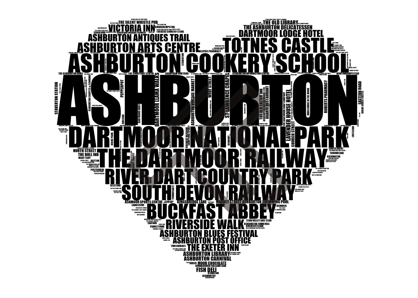 Ashburton - Premium Typographic Word Cloud Prints, Posters & Gifts