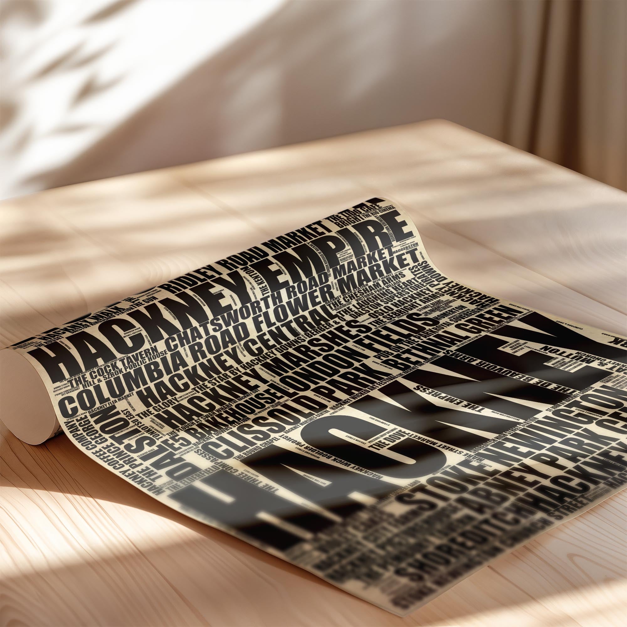 Hackney - Premium Typographic Word Cloud Prints, Posters & Gifts