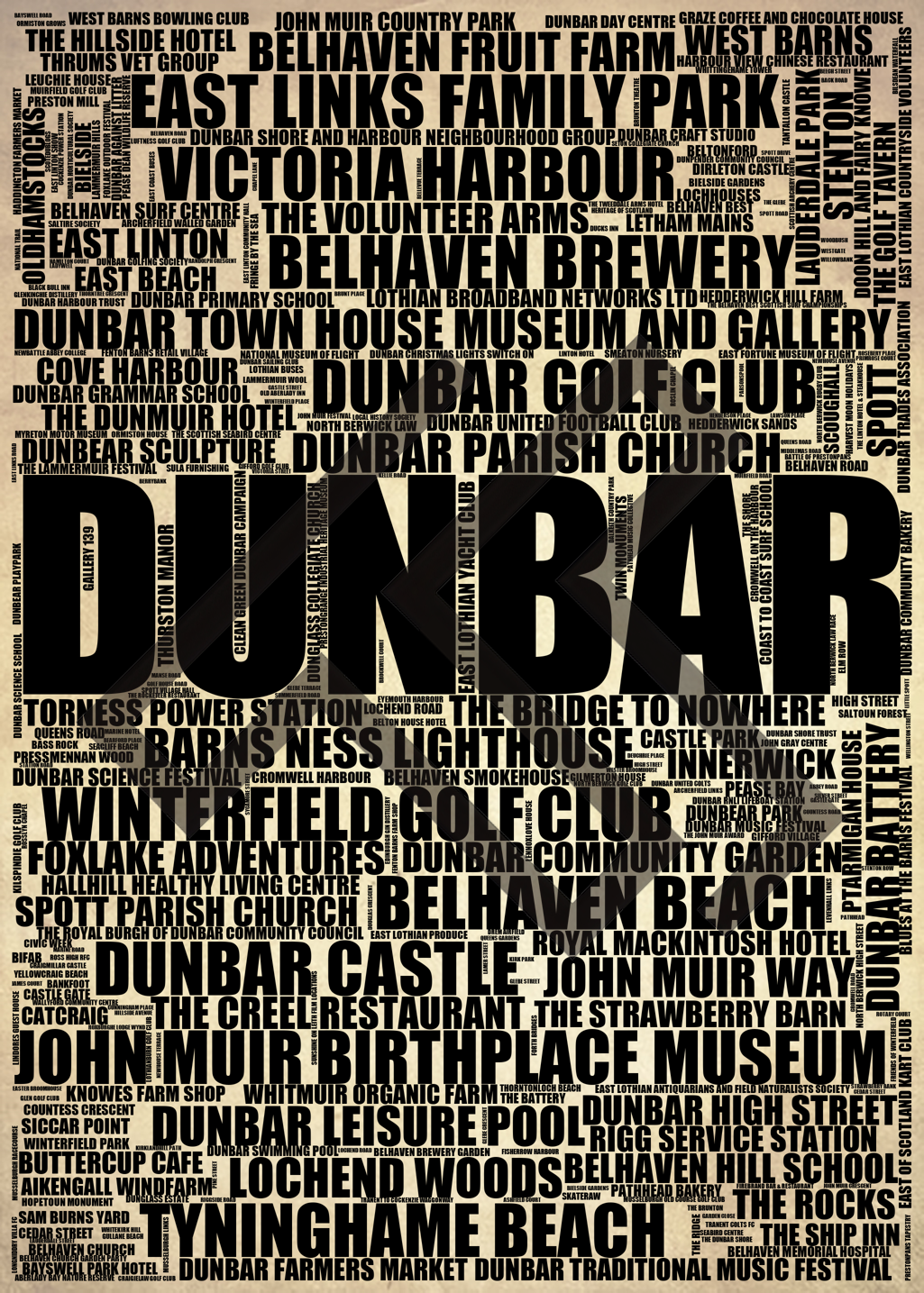 Dunbar - Premium Typographic Word Cloud Prints, Posters & Gifts