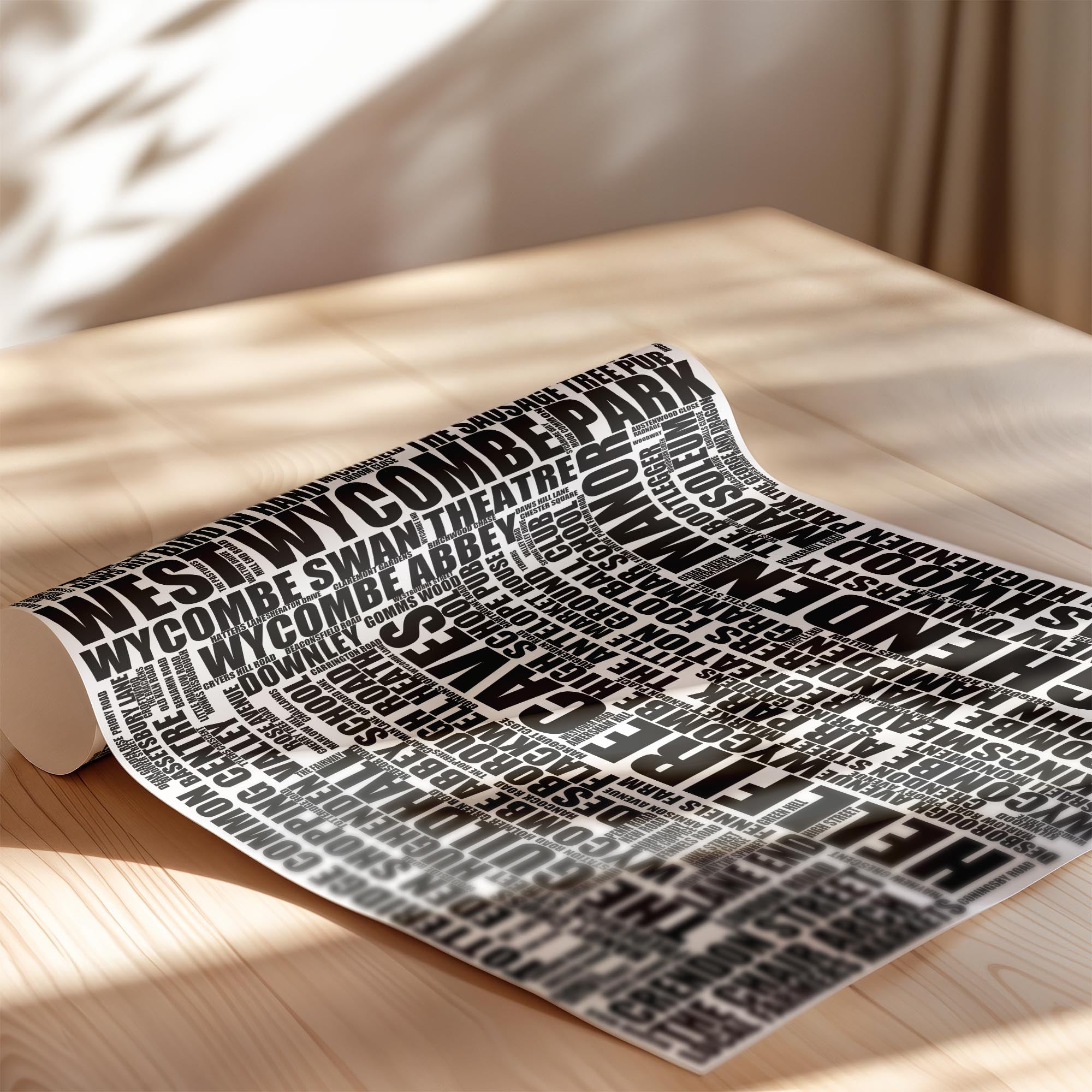 High Wycombe - Premium Typographic Word Cloud Prints, Posters & Gifts