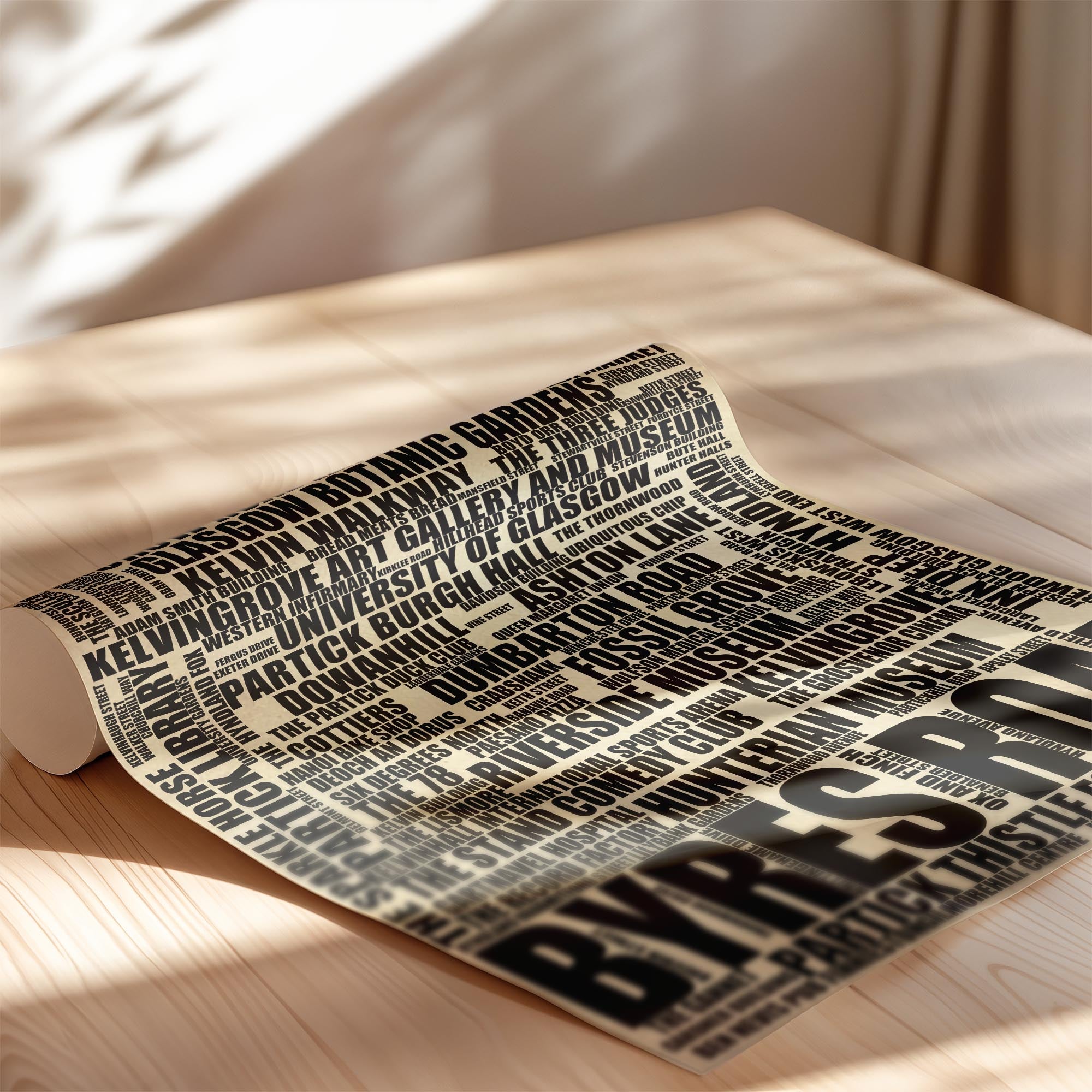 Partick - Premium Typographic Word Cloud Prints, Posters & Gifts