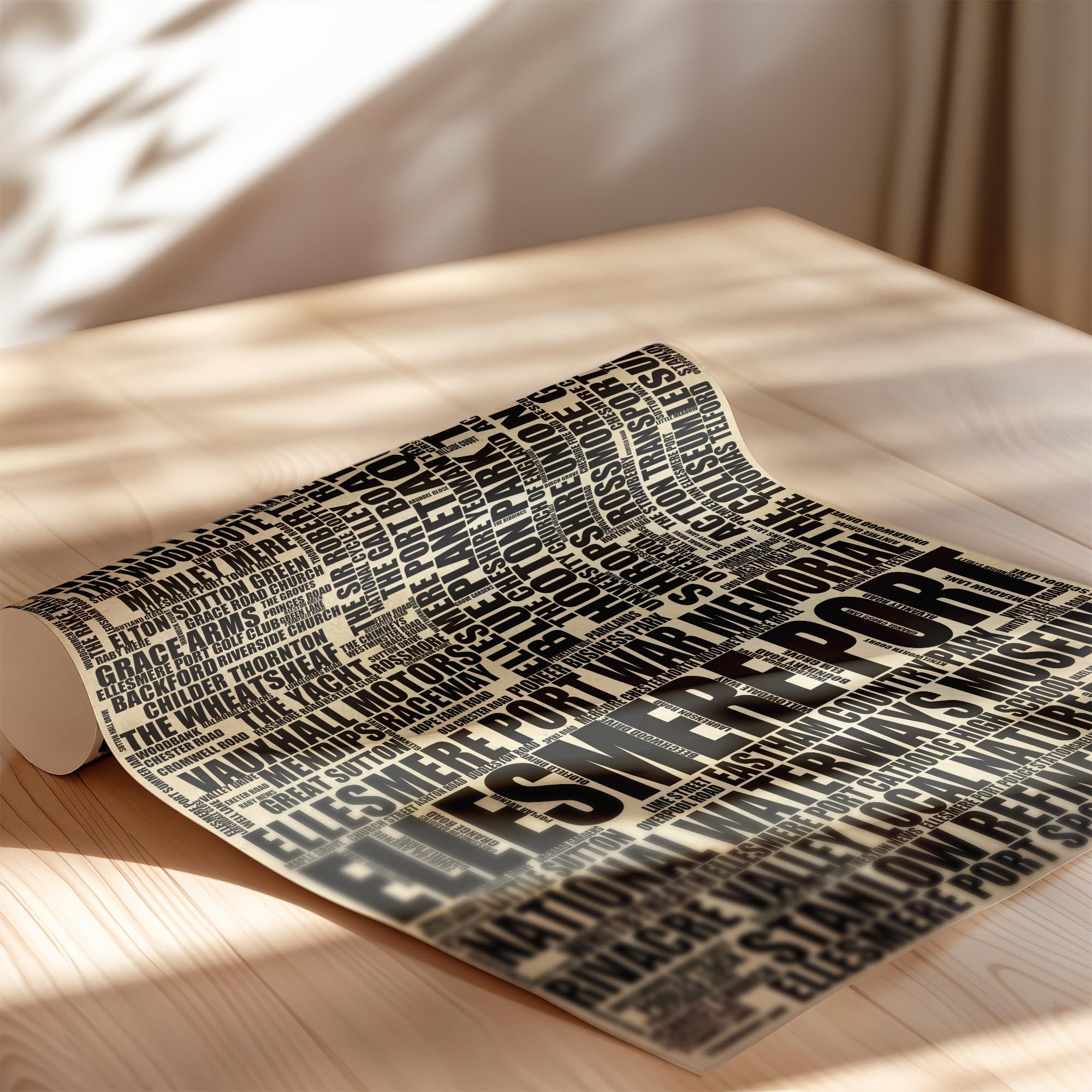 Ellesmere Port - Premium Typographic Word Cloud Prints, Posters & Gifts