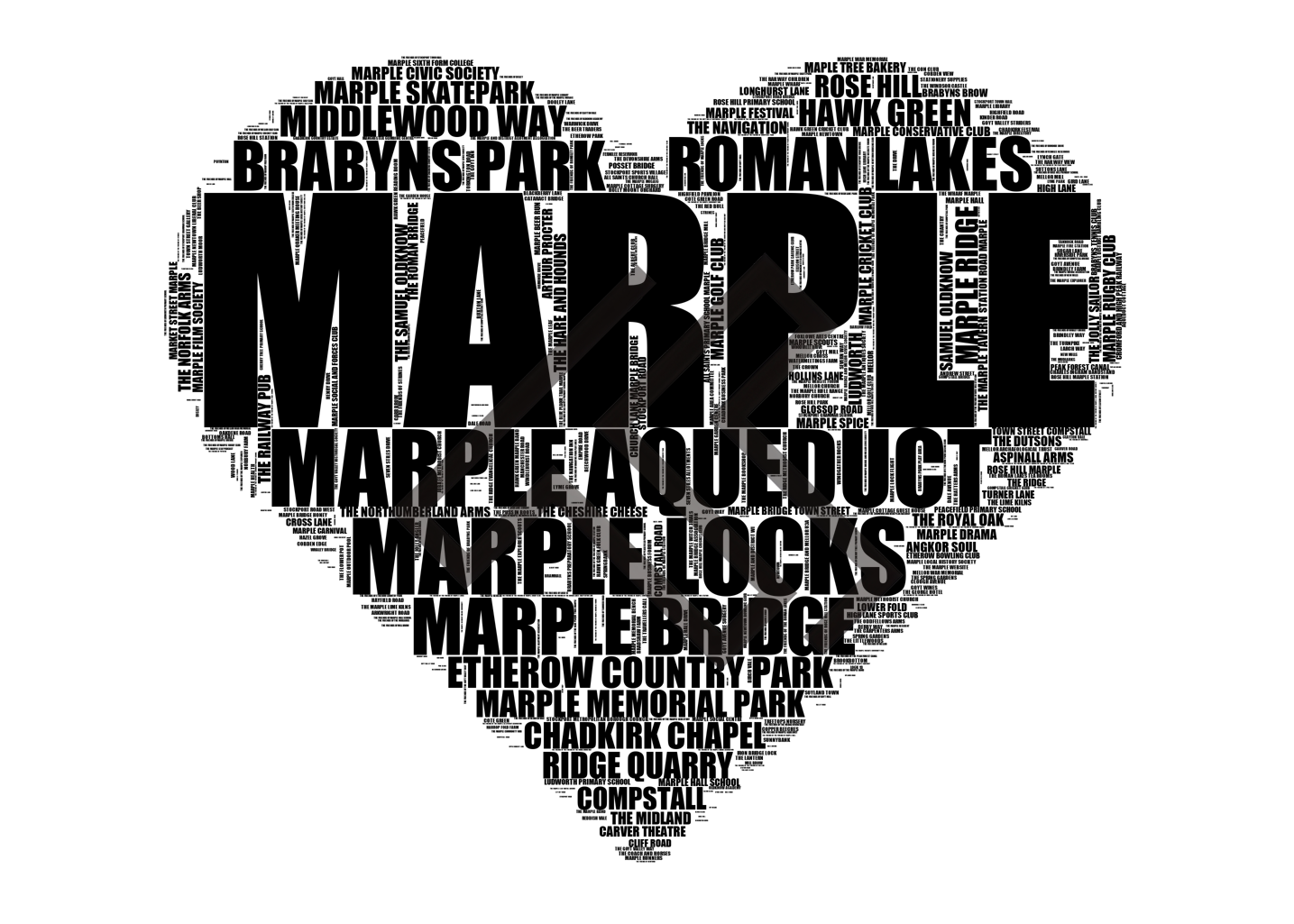 Marple - Premium Typographic Word Cloud Prints, Posters & Gifts