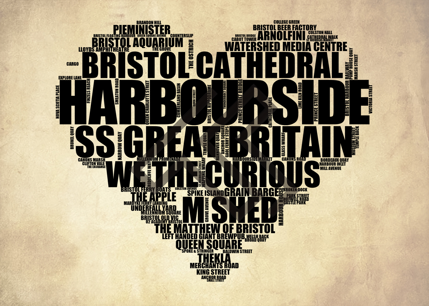 Harbourside - Premium Typographic Word Cloud Prints, Posters & Gifts
