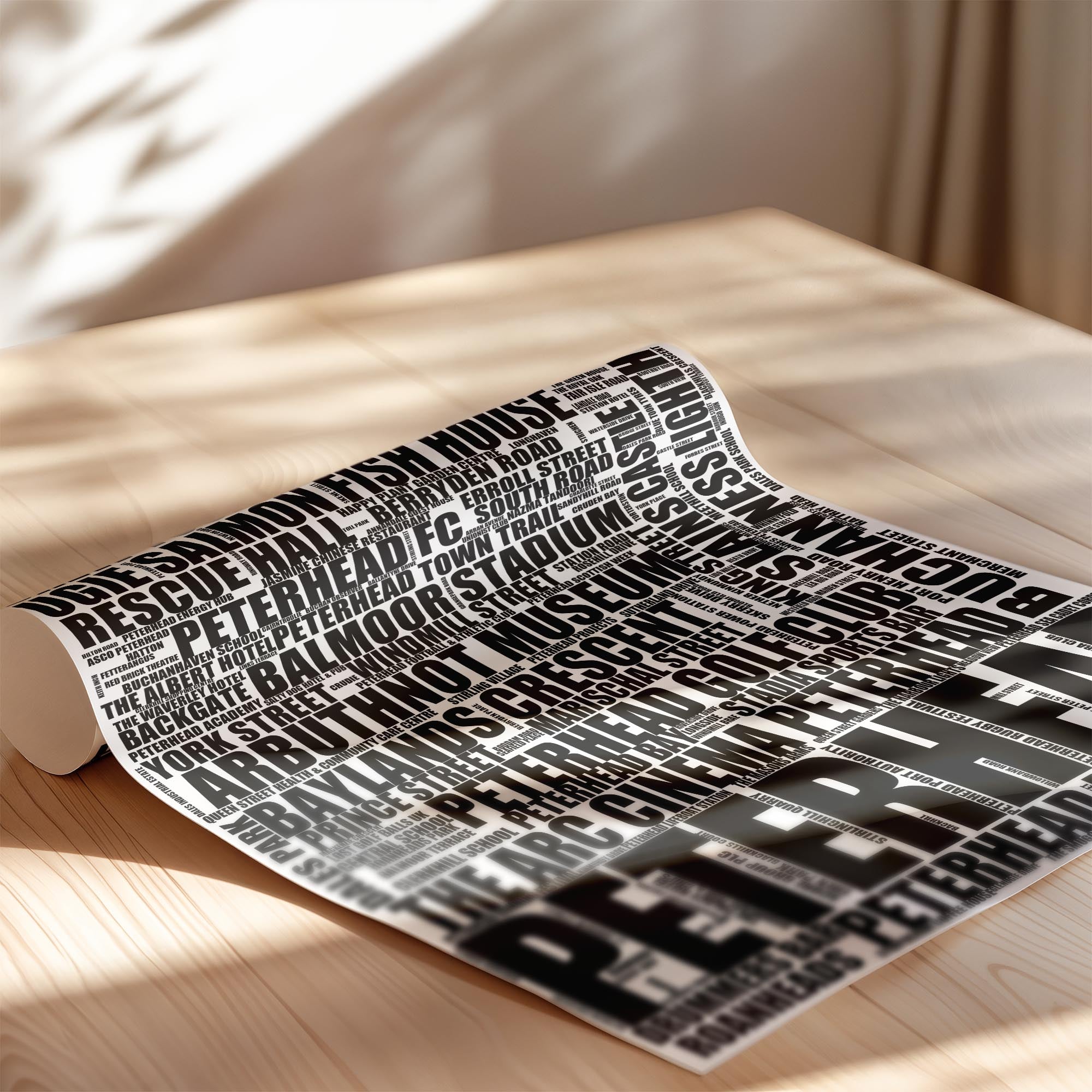 Peterhead - Premium Typographic Word Cloud Prints, Posters & Gifts