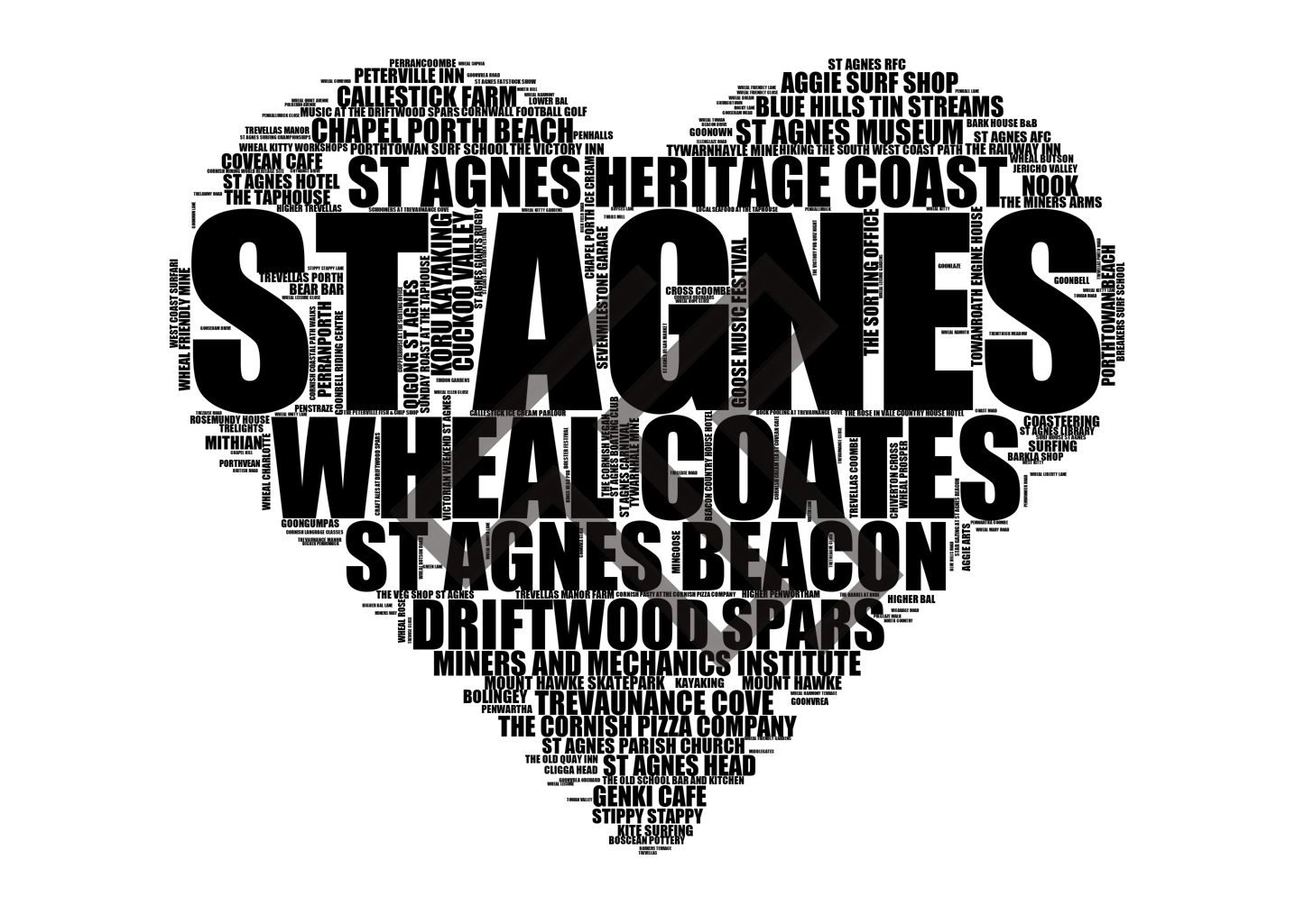 St Agnes - Premium Typographic Word Cloud Prints, Posters & Gifts