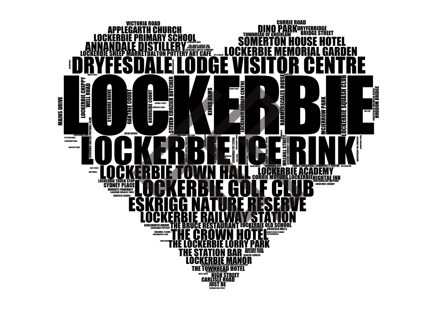 Lockerbie - Premium Typographic Word Cloud Prints, Posters & Gifts