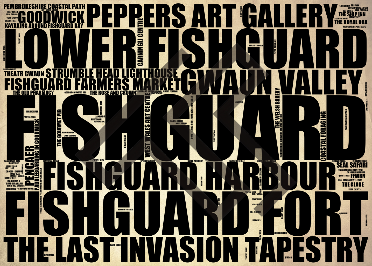 Fishguard - Premium Typographic Word Cloud Prints, Posters & Gifts