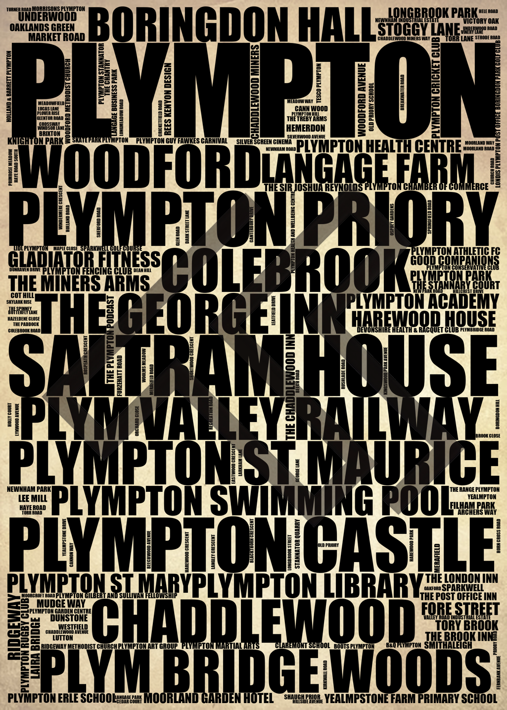 Plympton - Premium Typographic Word Cloud Prints, Posters & Gifts