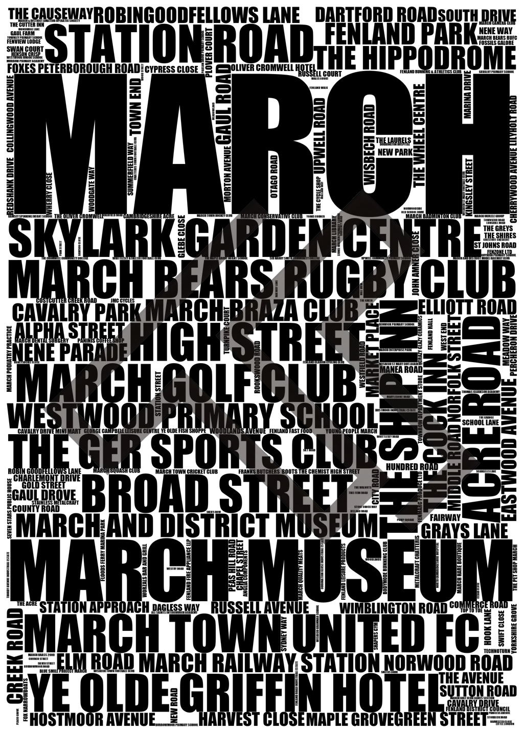 March - Premium Typographic Word Cloud Prints, Posters & Gifts