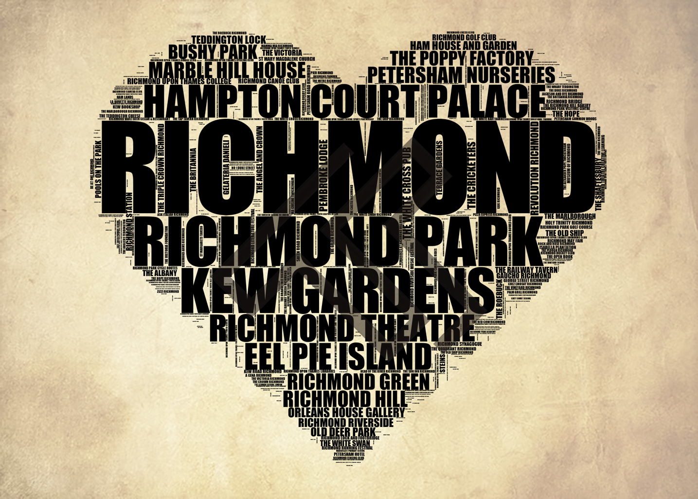 Richmond - Premium Typographic Word Cloud Prints, Posters & Gifts