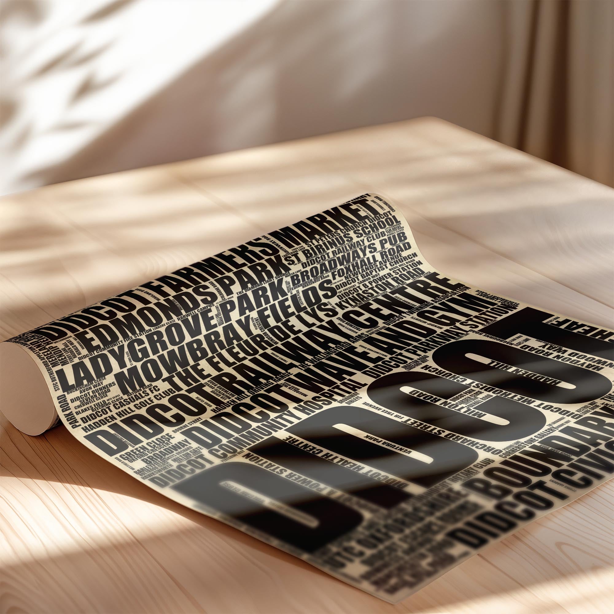 Didcot - Premium Typographic Word Cloud Prints, Posters & Gifts