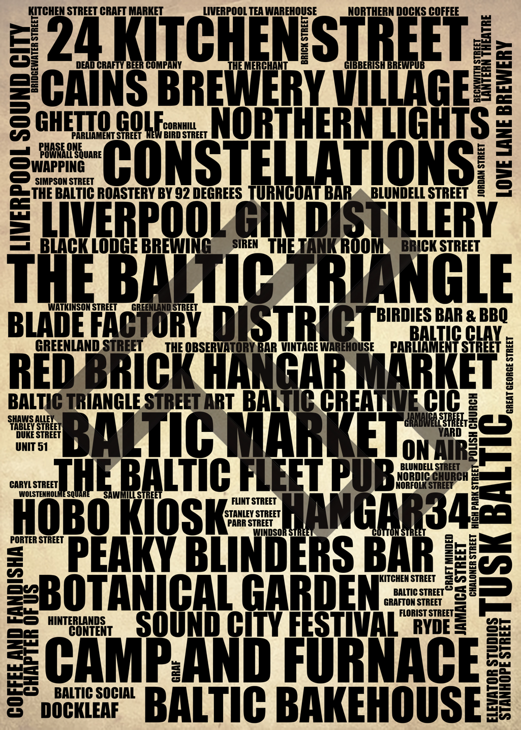 The Baltic Triangle - Premium Typographic Word Cloud Prints, Posters & Gifts
