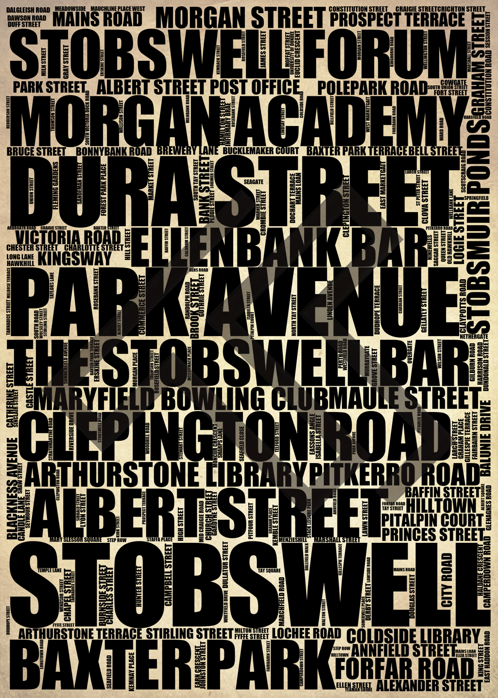 Stobswell - Premium Typographic Word Cloud Prints, Posters & Gifts