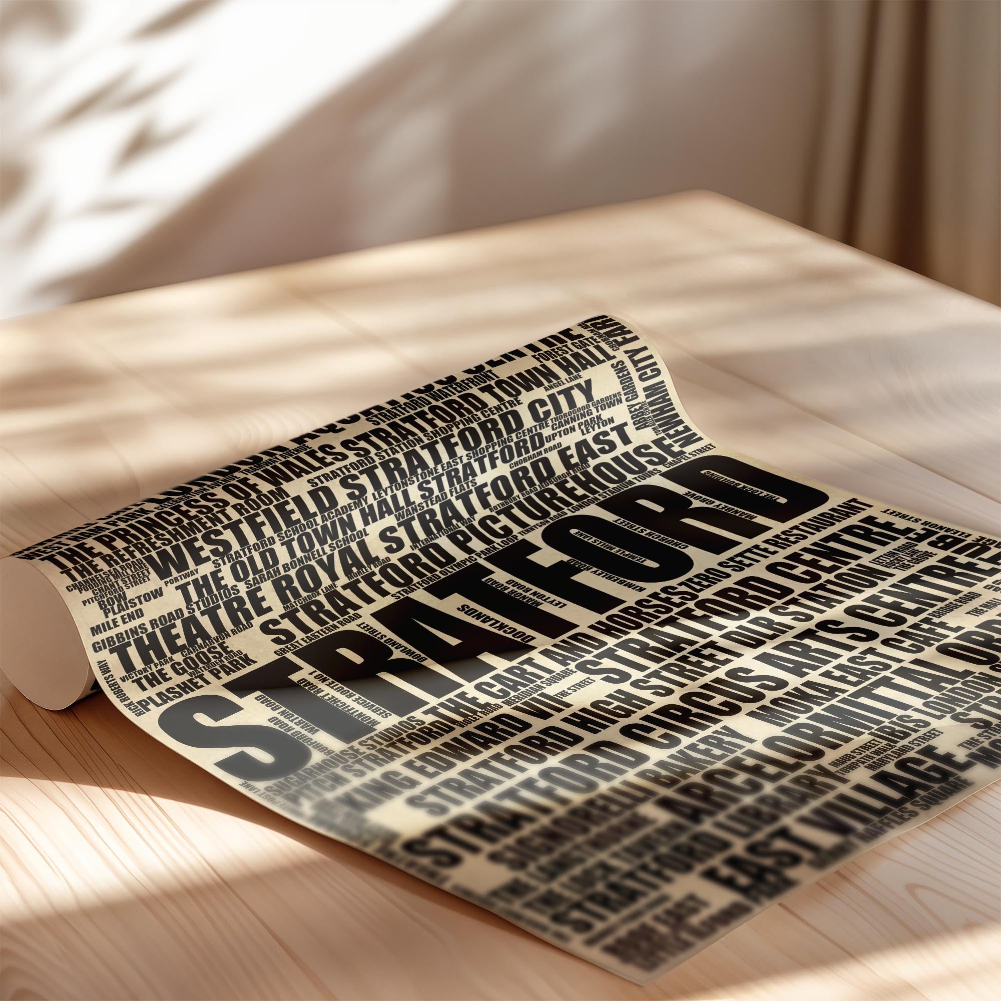 Stratford - Premium Typographic Word Cloud Prints, Posters & Gifts
