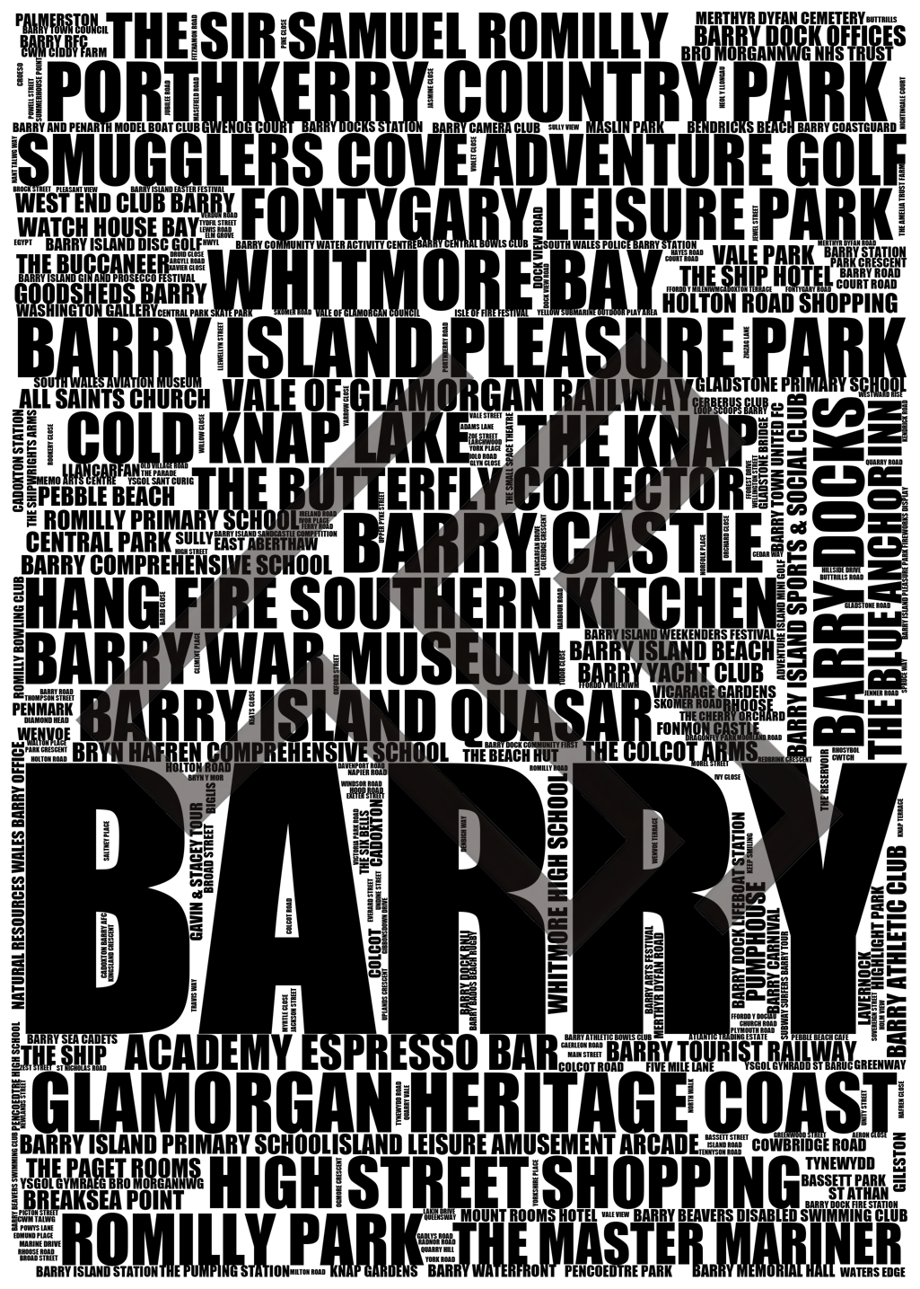 Barry - Premium Typographic Word Cloud Prints, Posters & Gifts