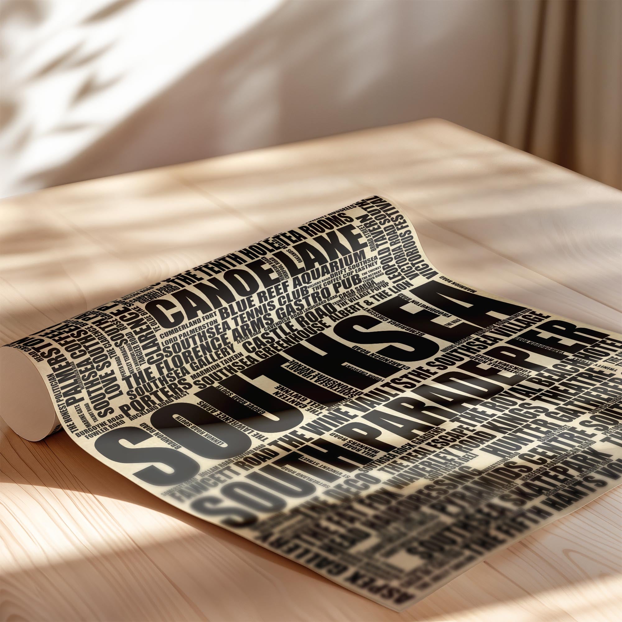 Southsea - Premium Typographic Word Cloud Prints, Posters & Gifts