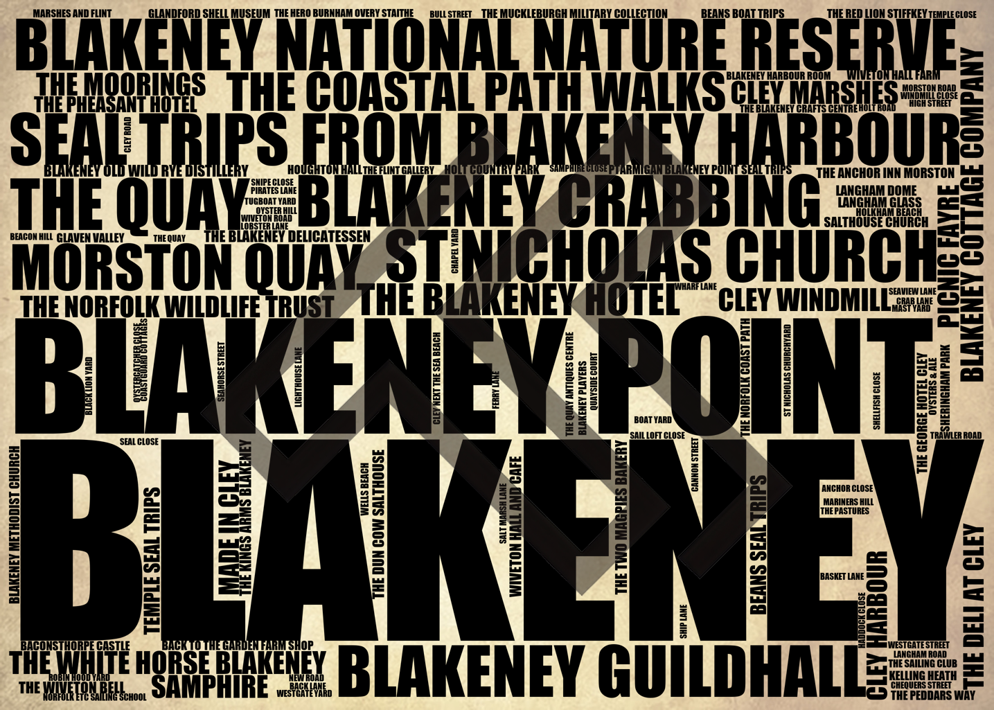 Blakeney - Premium Typographic Word Cloud Prints, Posters & Gifts