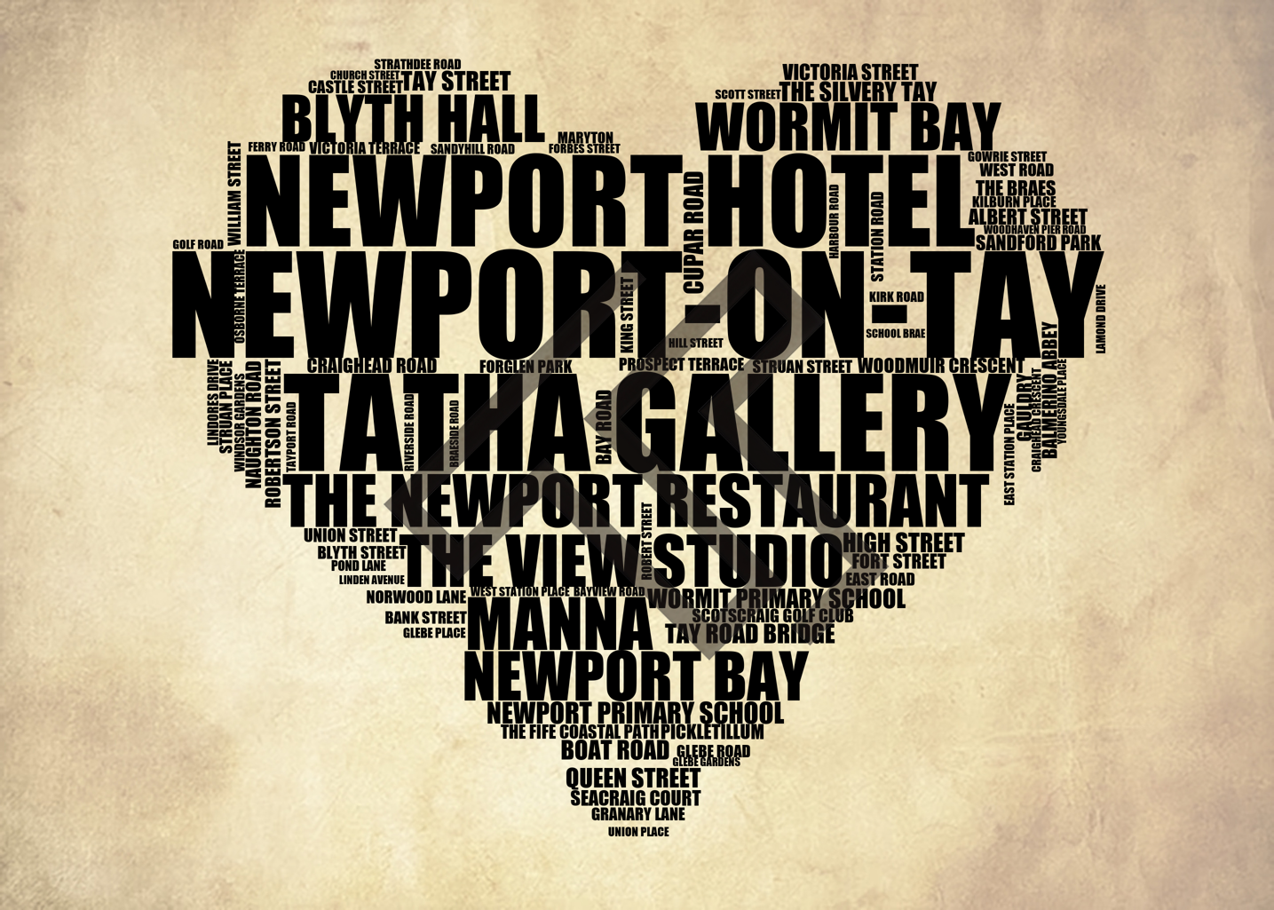 Newport-on-Tay - Premium Typographic Word Cloud Prints, Posters & Gifts