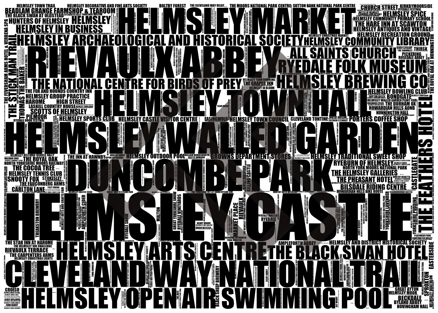 Helmsley - Premium Typographic Word Cloud Prints, Posters & Gifts