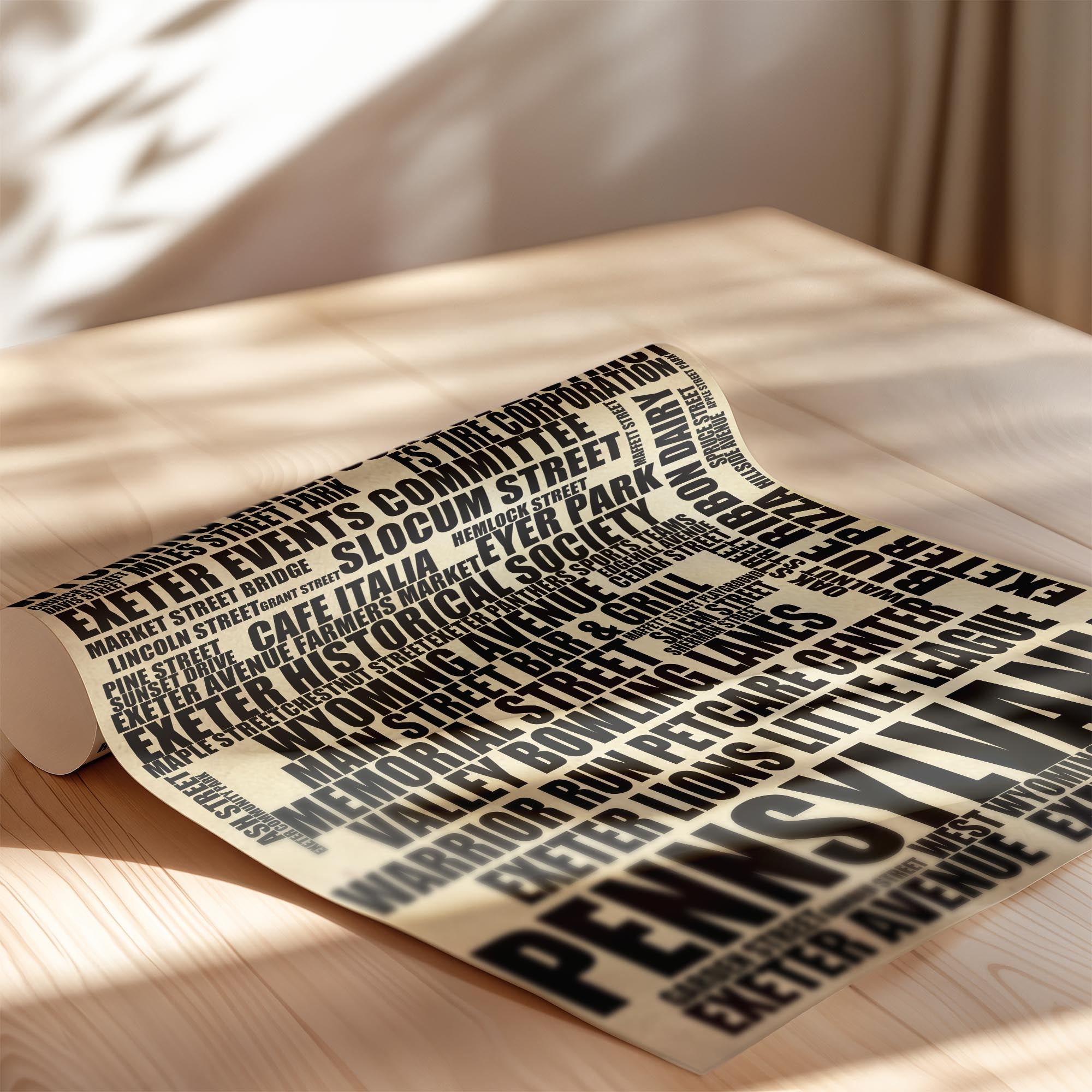 Pennsylvania - Premium Typographic Word Cloud Prints, Posters & Gifts