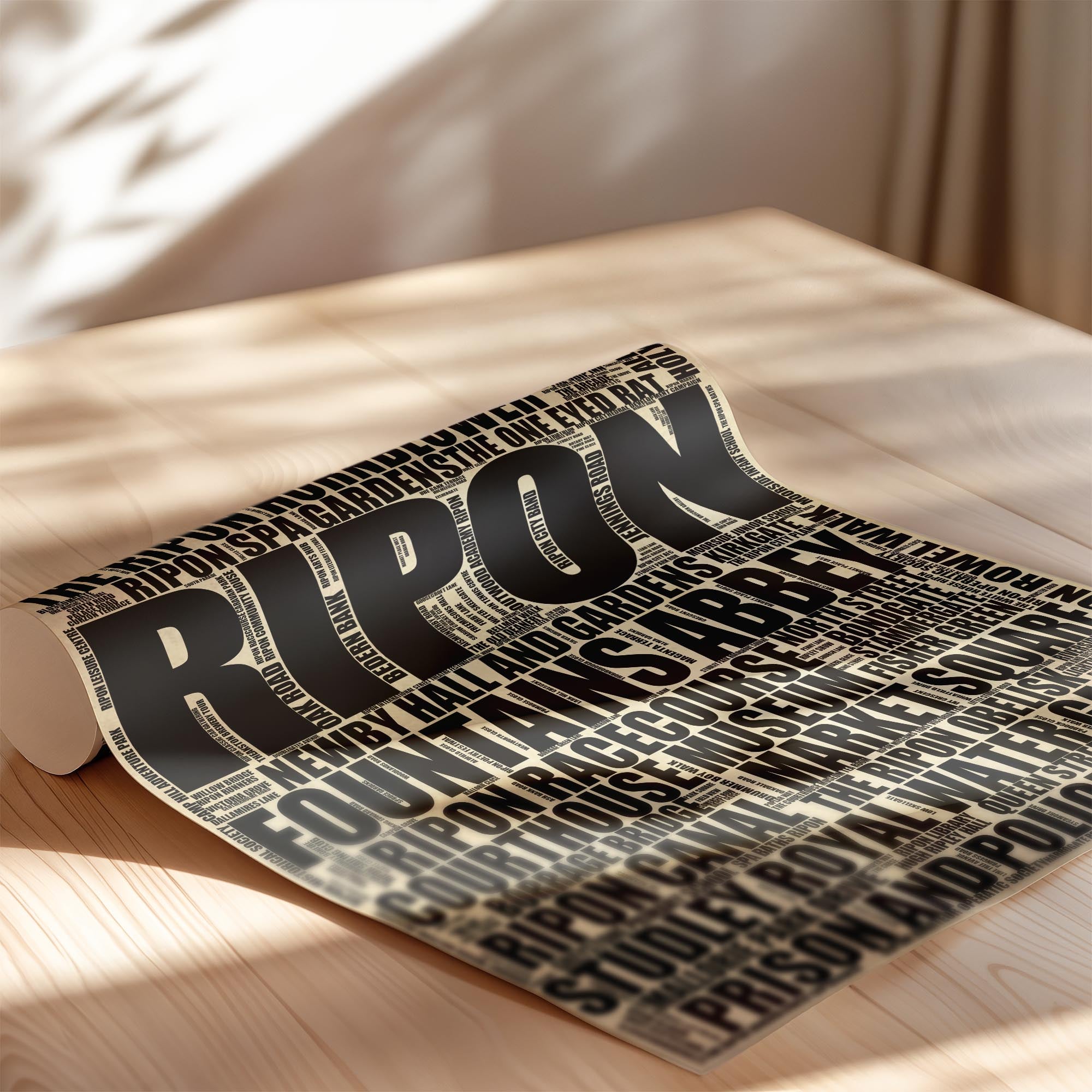 Ripon - Premium Typographic Word Cloud Prints, Posters & Gifts