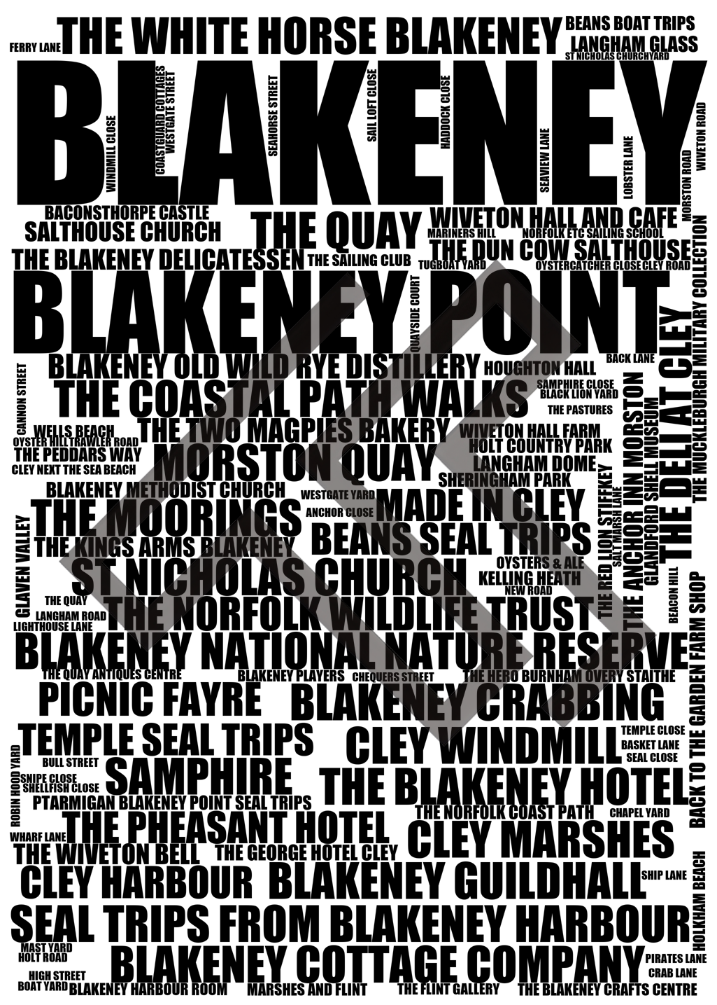 Blakeney - Premium Typographic Word Cloud Prints, Posters & Gifts