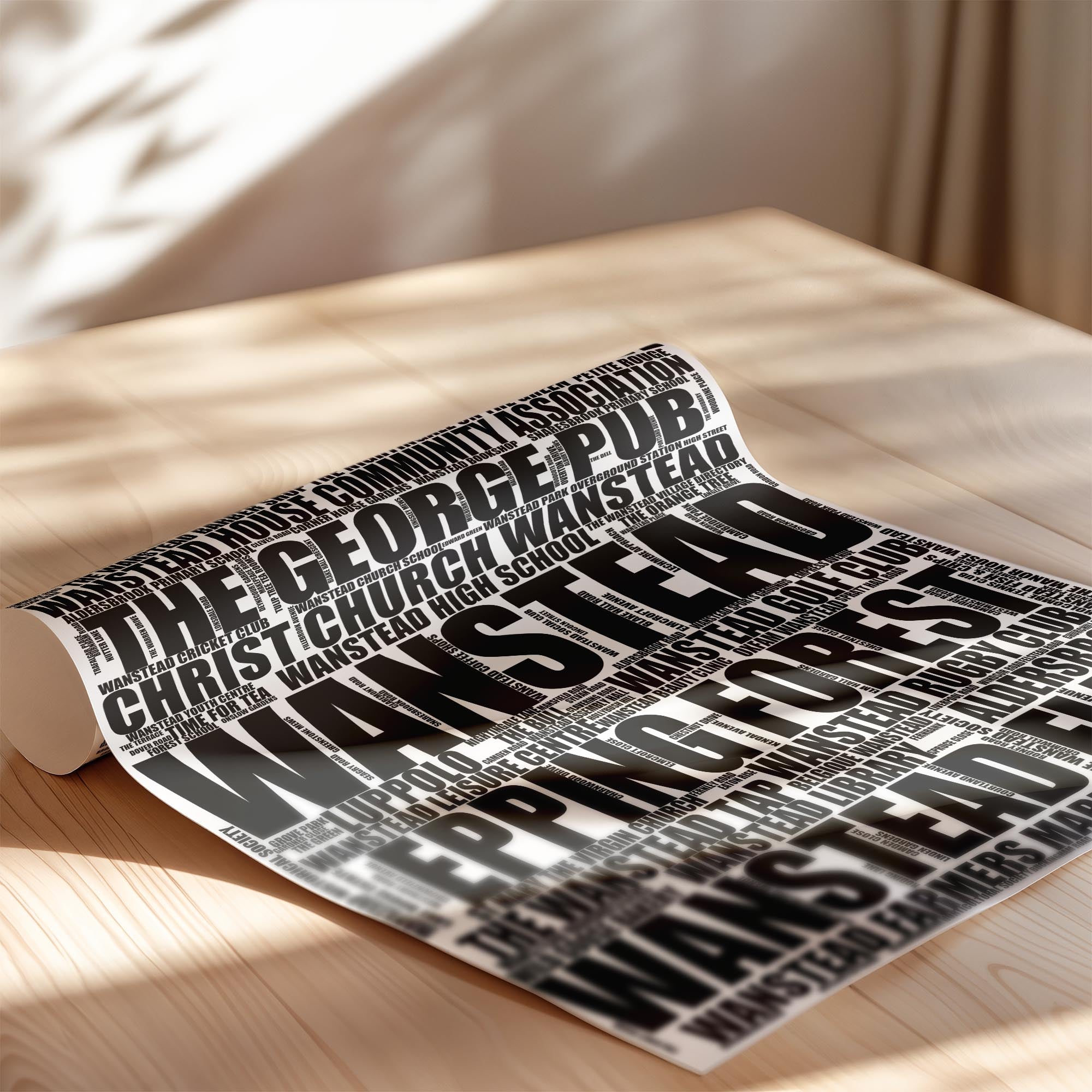 Wanstead - Premium Typographic Word Cloud Prints, Posters & Gifts