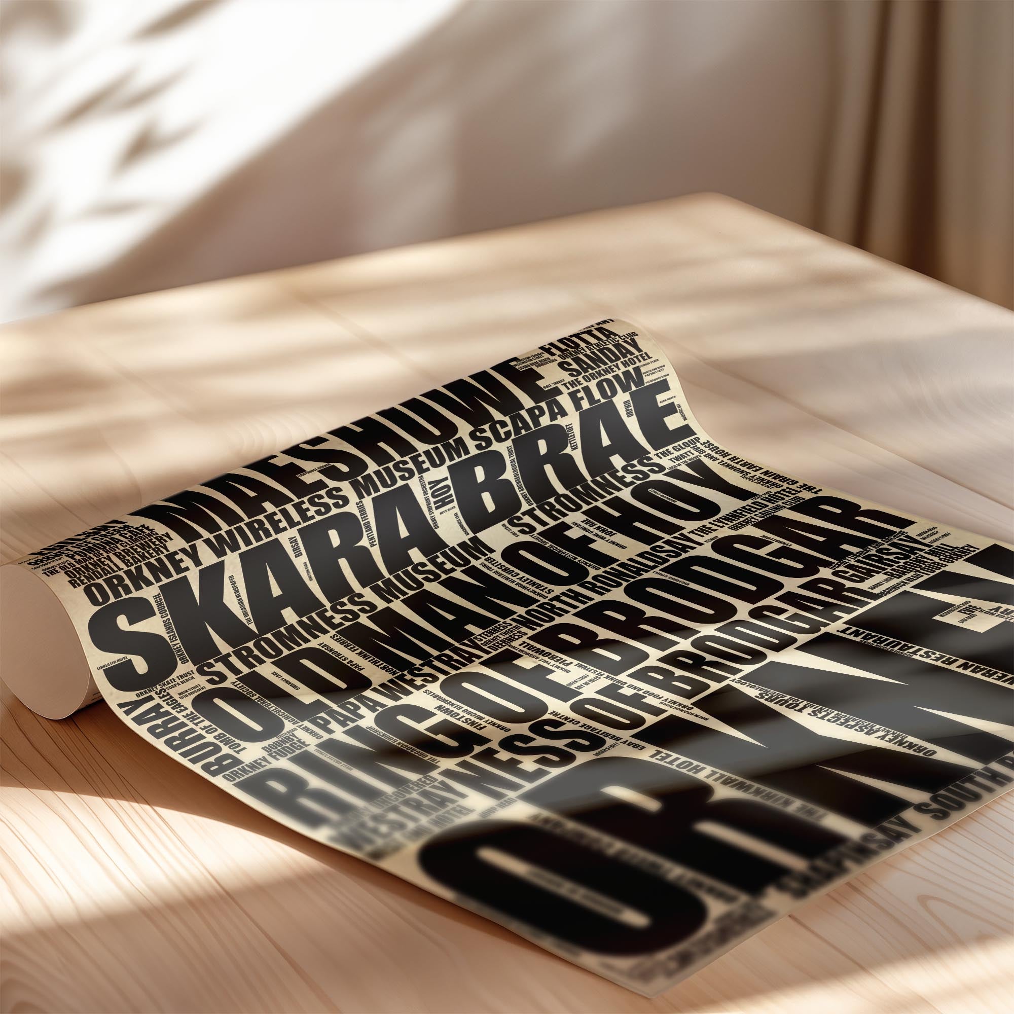 Orkney - Premium Typographic Word Cloud Prints, Posters & Gifts
