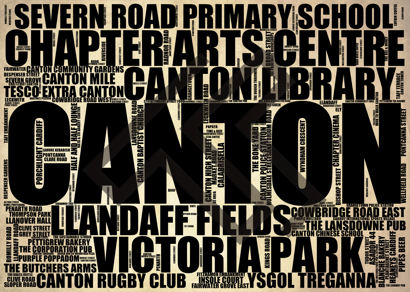 Canton - Premium Typographic Word Cloud Prints, Posters & Gifts