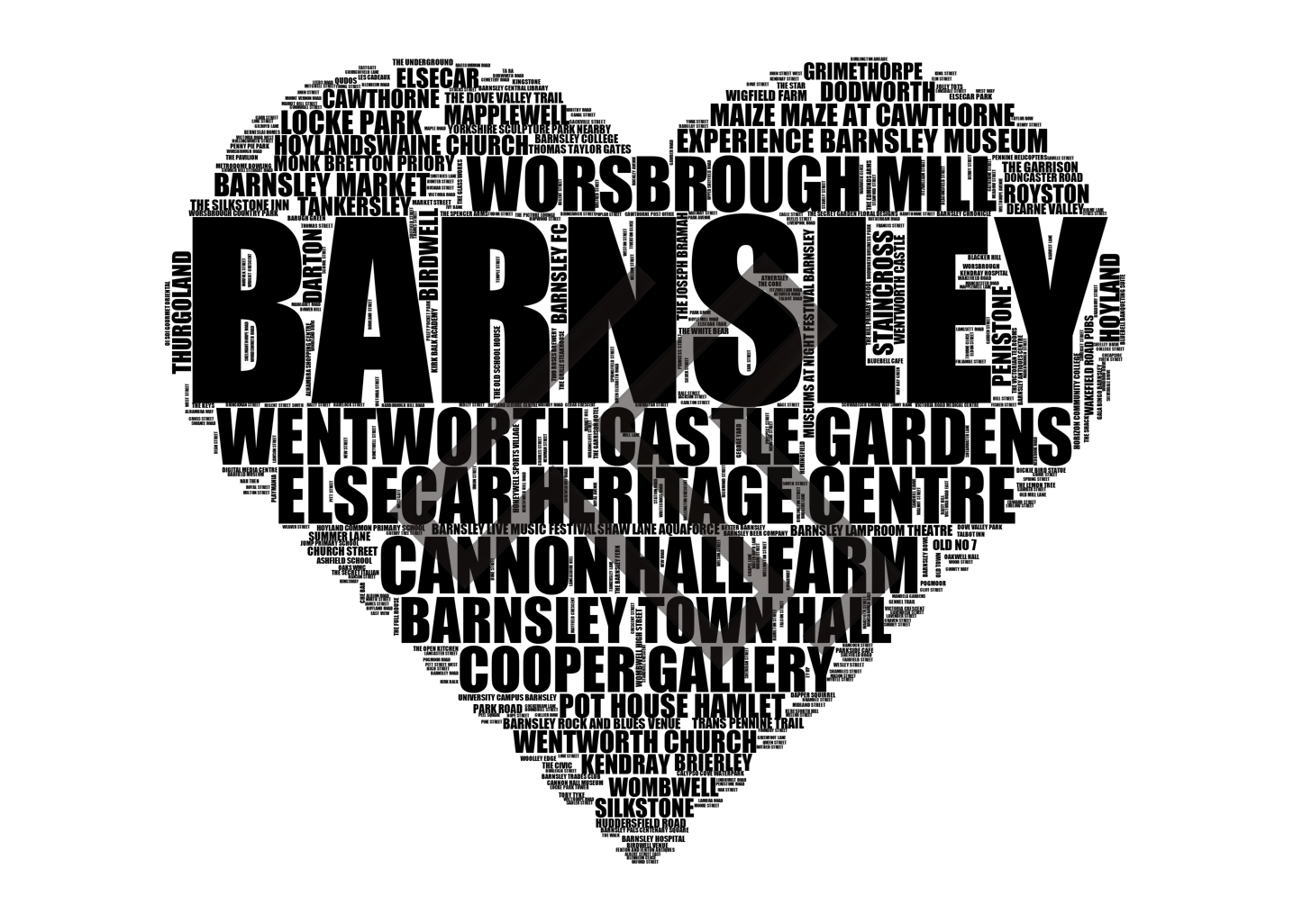 Barnsley - Premium Typographic Word Cloud Prints, Posters & Gifts