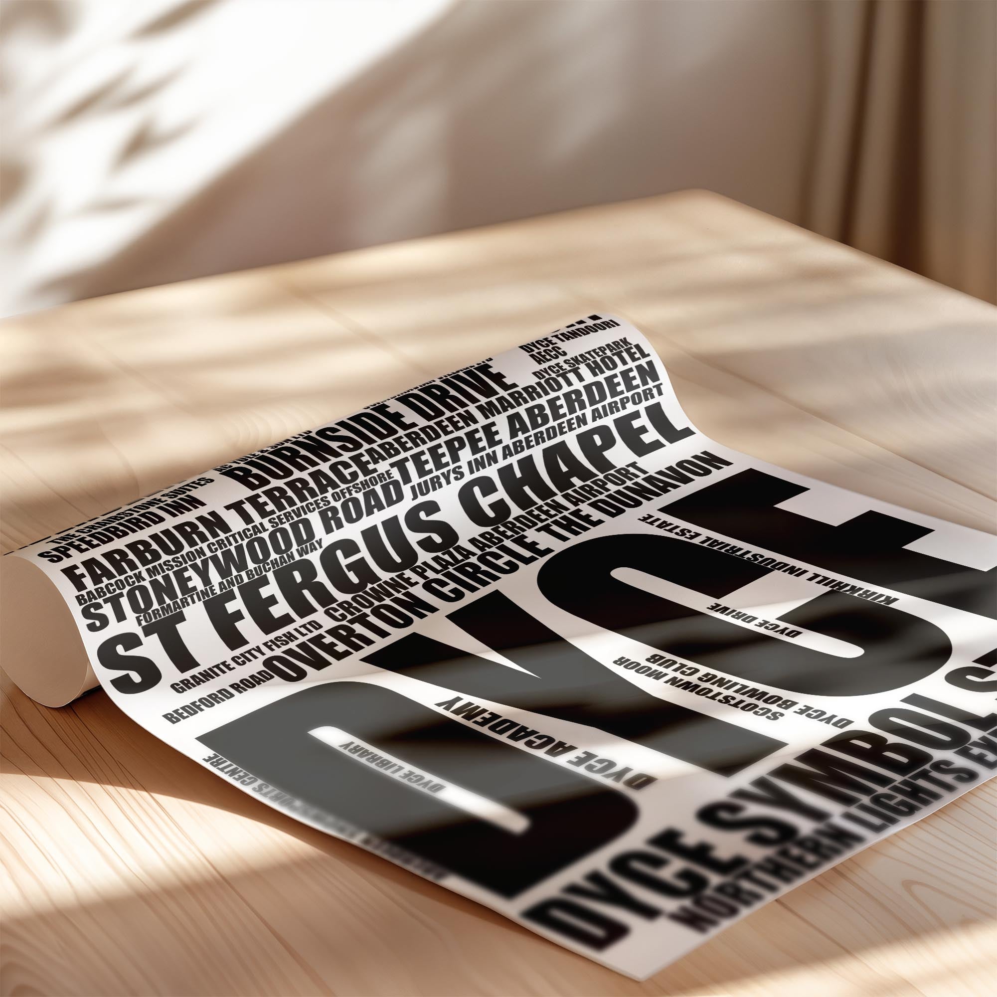 Dyce - Premium Typographic Word Cloud Prints, Posters & Gifts