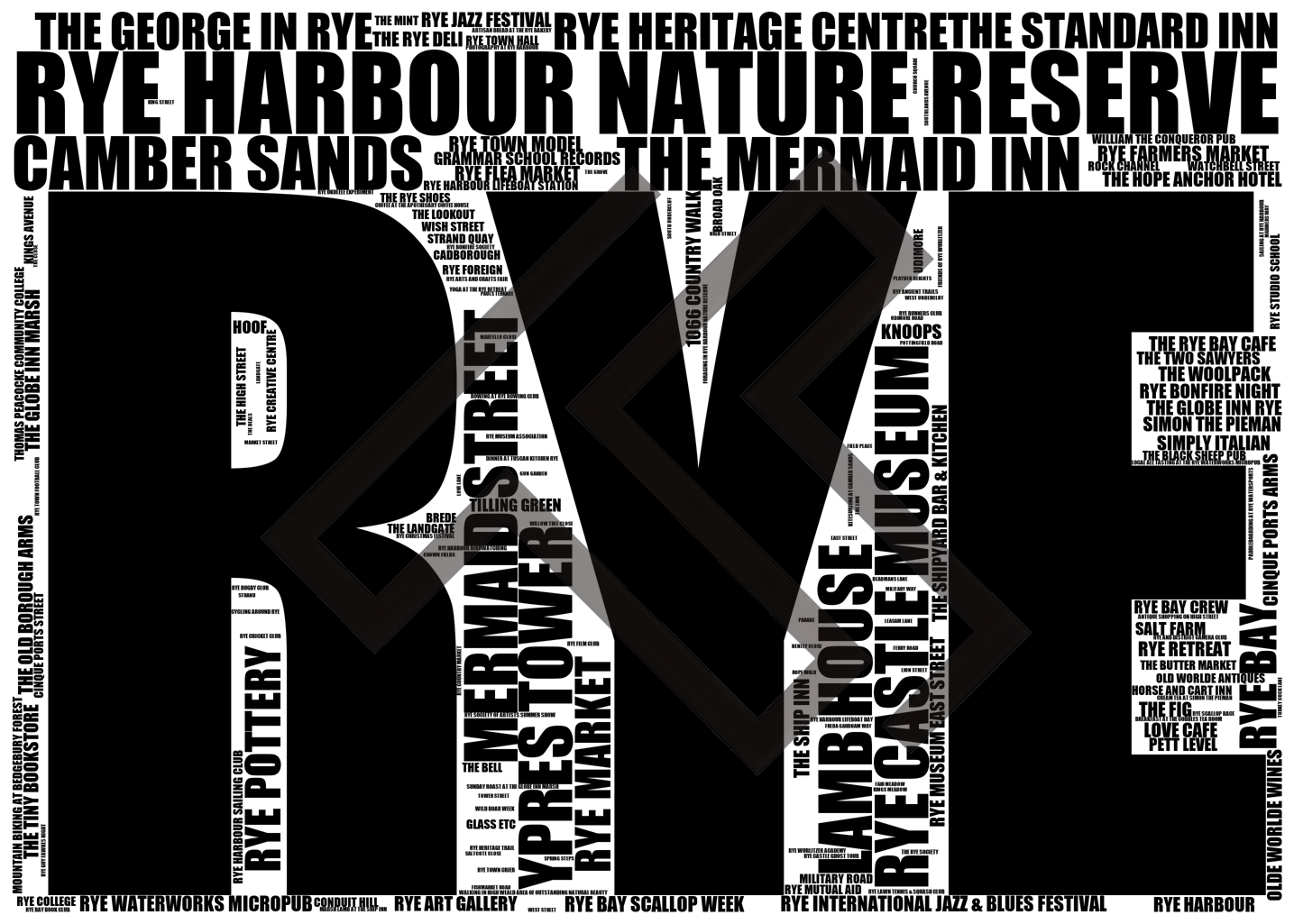 Rye - Premium Typographic Word Cloud Prints, Posters & Gifts