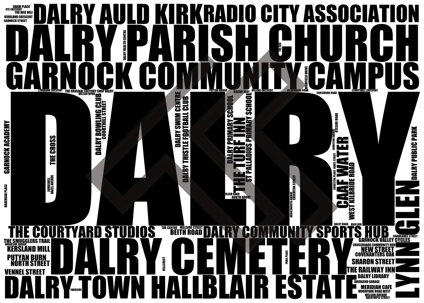 Dalry - Premium Typographic Word Cloud Prints, Posters & Gifts