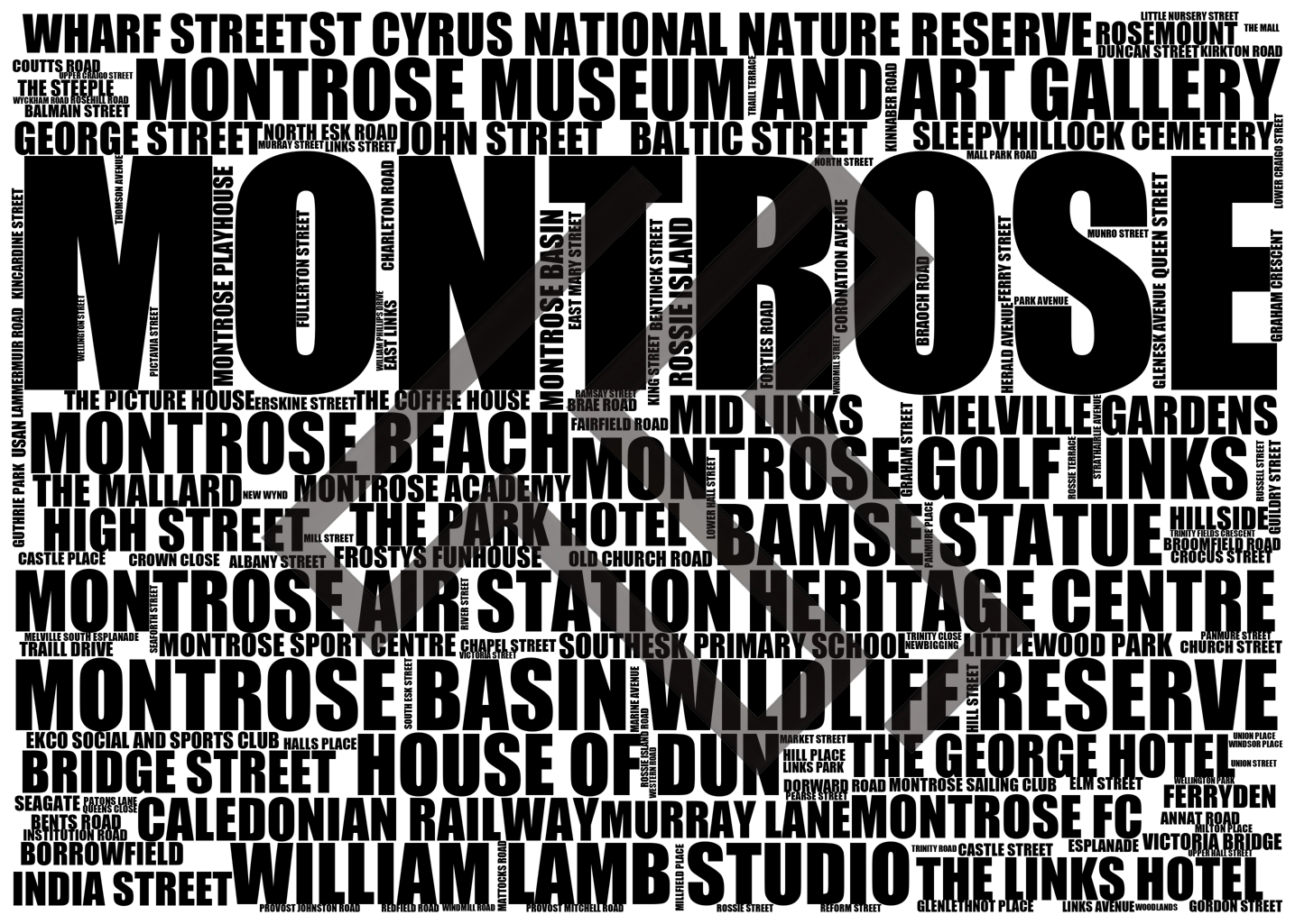 Montrose - Premium Typographic Word Cloud Prints, Posters & Gifts