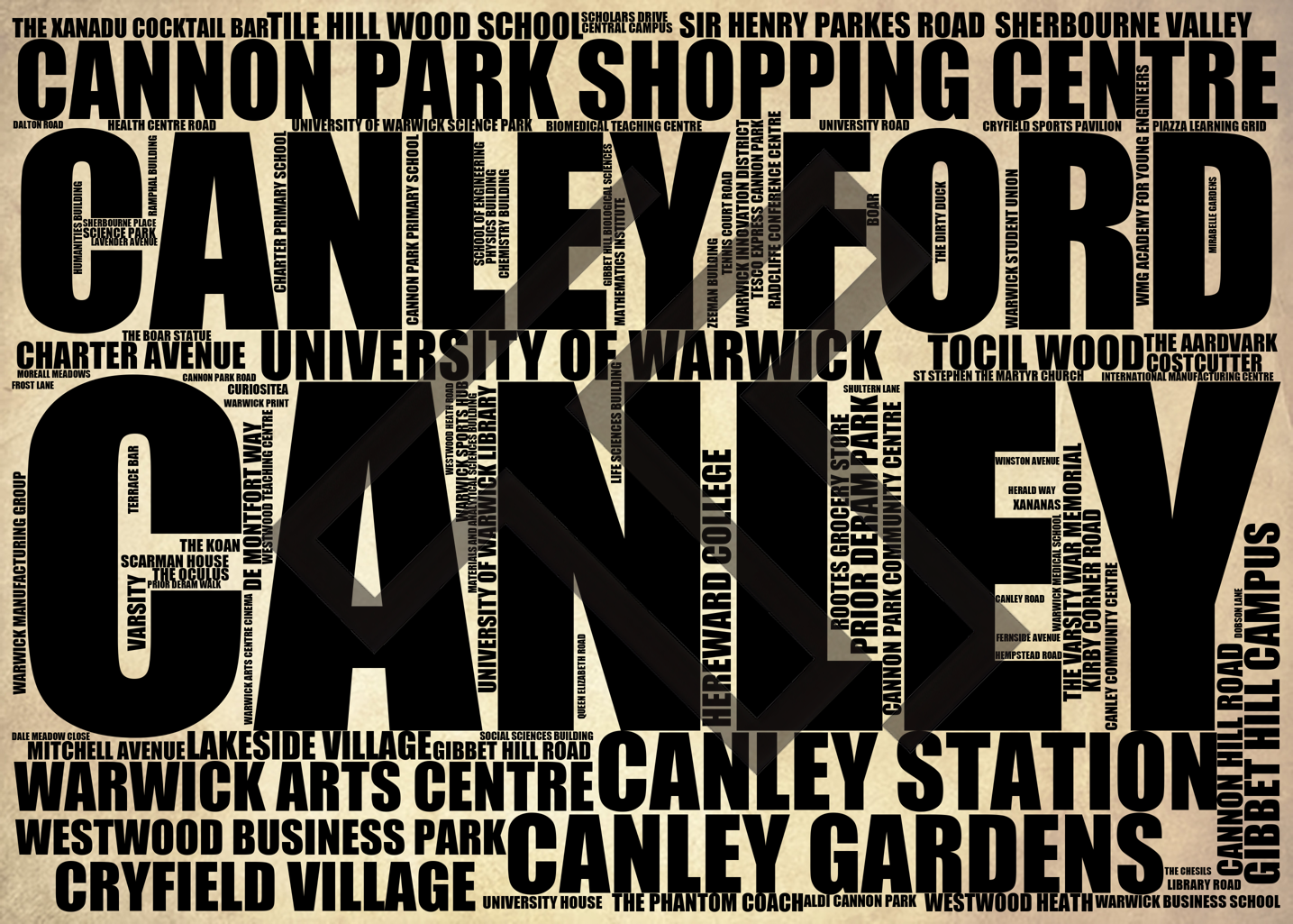 Canley - Premium Typographic Word Cloud Prints, Posters & Gifts