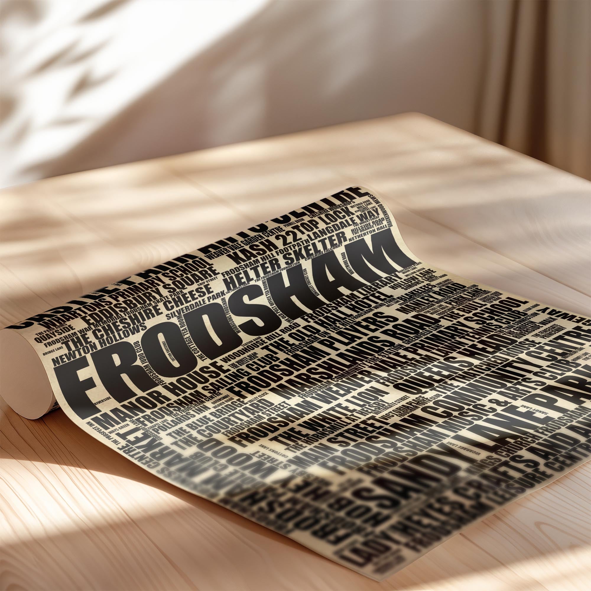 Frodsham - Premium Typographic Word Cloud Prints, Posters & Gifts