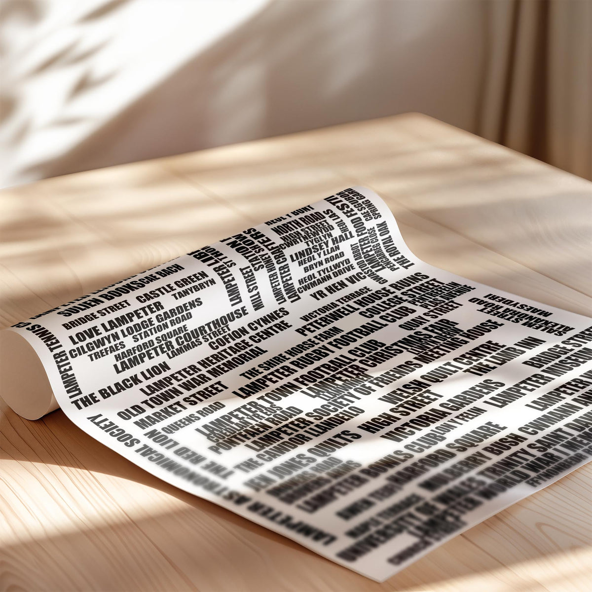 Lampeter - Premium Typographic Word Cloud Prints, Posters & Gifts