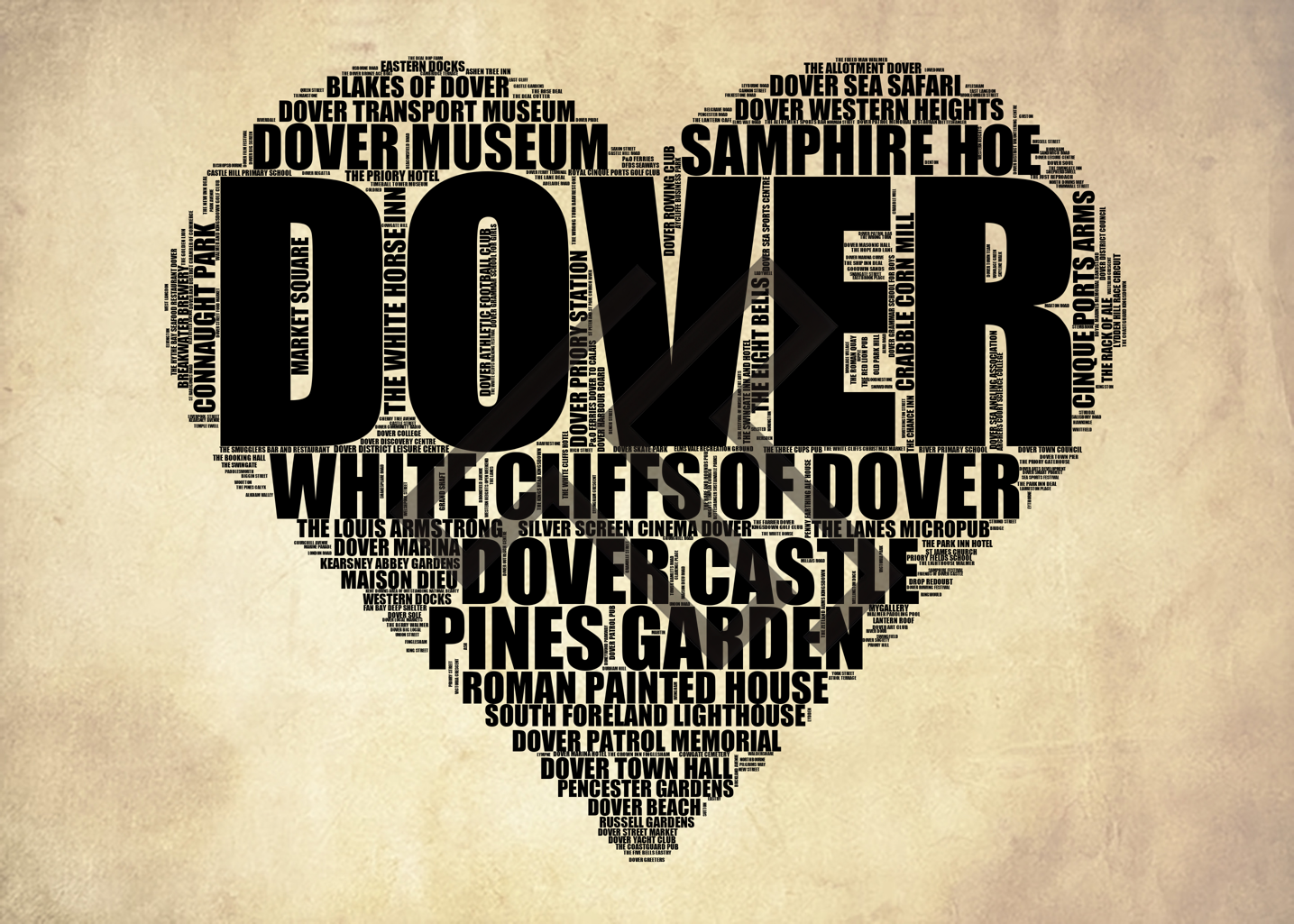 Dover - Premium Typographic Word Cloud Prints, Posters & Gifts